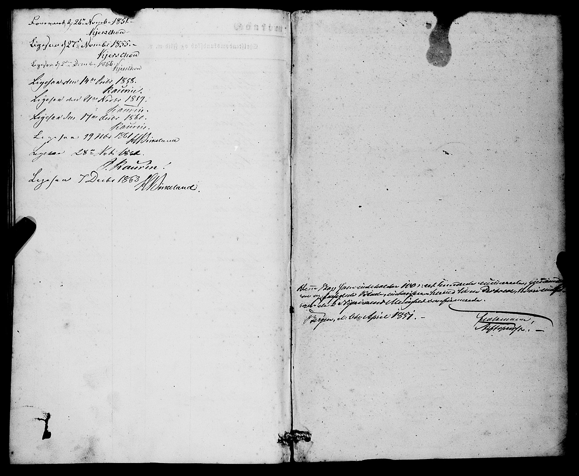 Nykirken Sokneprestembete, SAB/A-77101/H/Haa/L0023: Parish register (official) no. C 2, 1851-1863