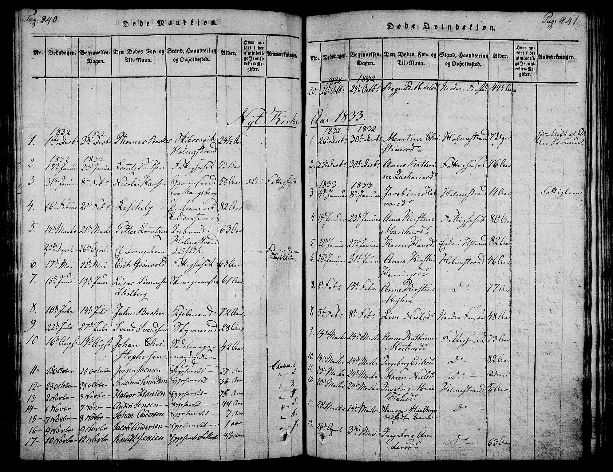Holmestrand kirkebøker, SAKO/A-346/F/Fa/L0001: Parish register (official) no. 1, 1814-1840, p. 240-241