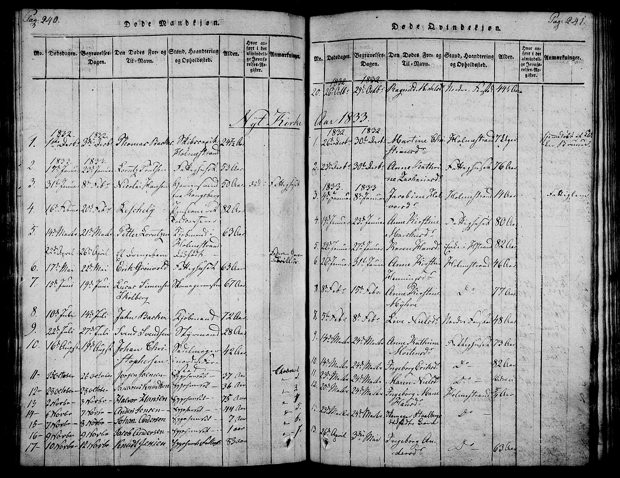 Holmestrand kirkebøker, AV/SAKO-A-346/F/Fa/L0001: Parish register (official) no. 1, 1814-1840, p. 240-241