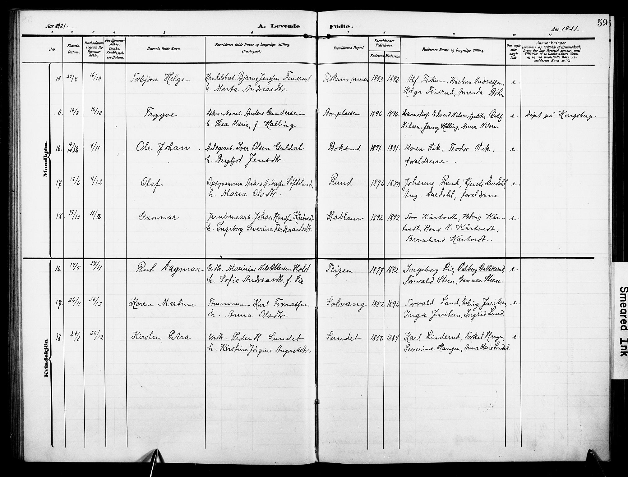 Fiskum kirkebøker, AV/SAKO-A-15/F/Fa/L0004: Parish register (official) no. 4, 1906-1924, p. 59