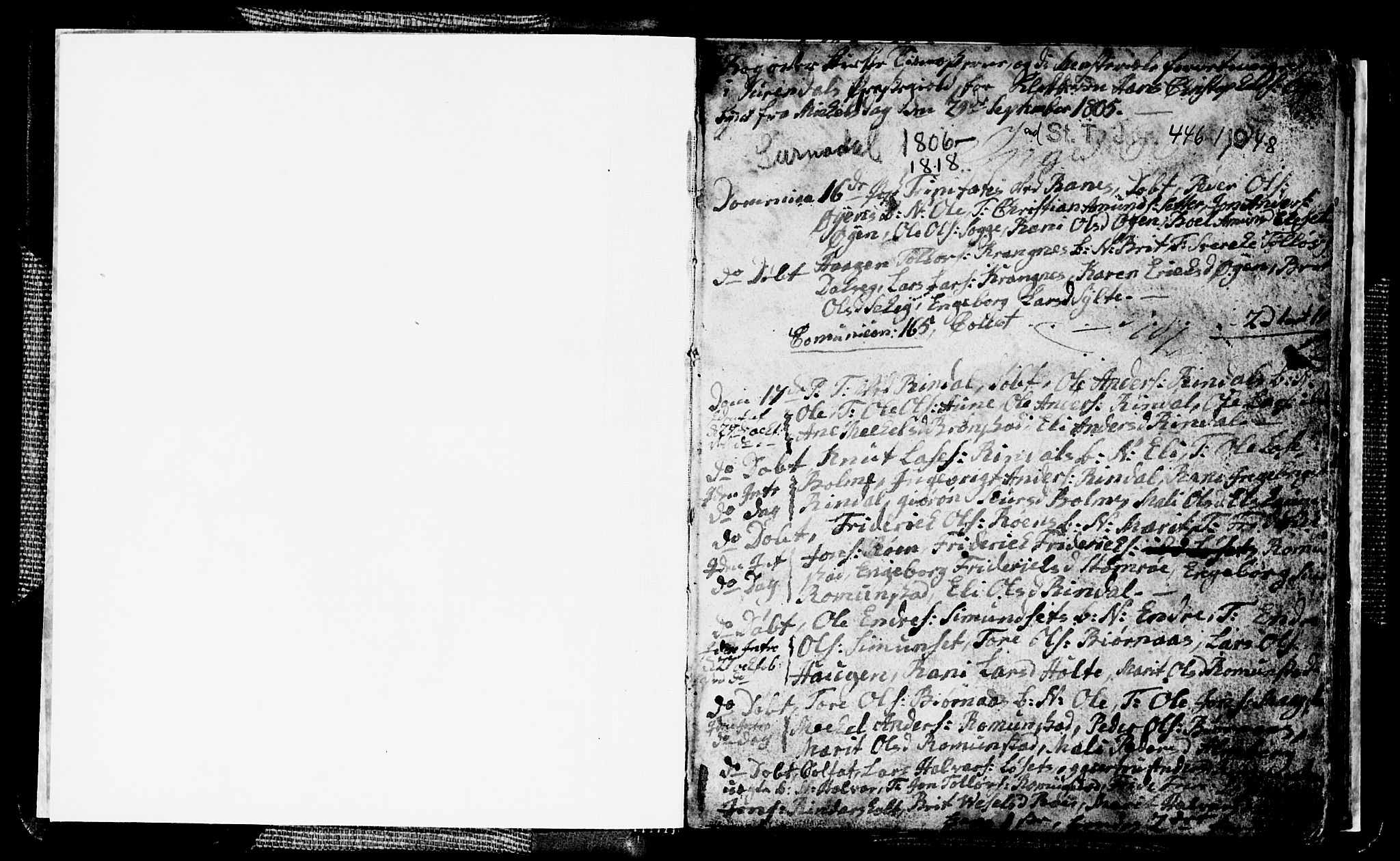 Ministerialprotokoller, klokkerbøker og fødselsregistre - Møre og Romsdal, SAT/A-1454/595/L1049: Parish register (copy) no. 595C01, 1805-1819, p. 1