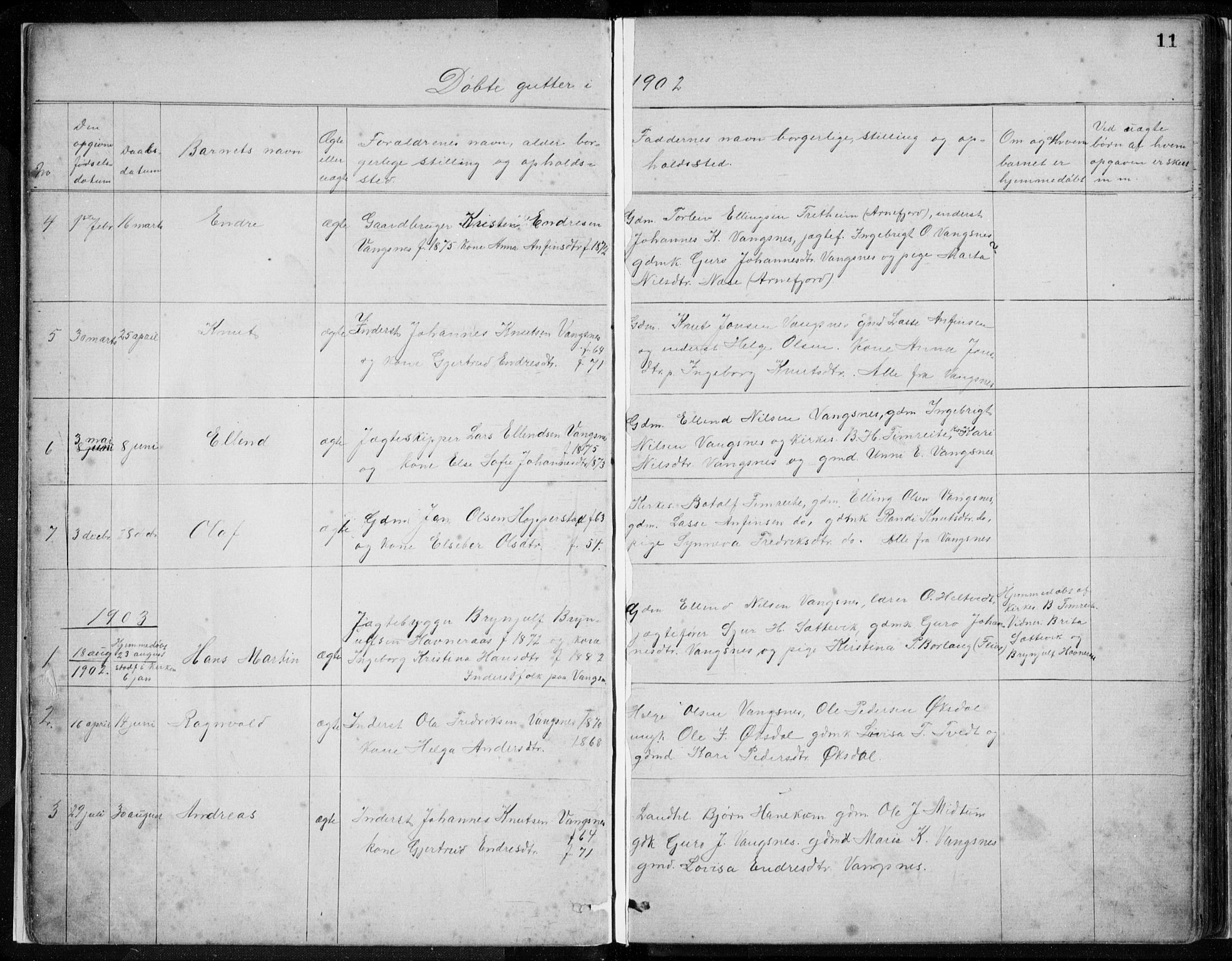 Vik sokneprestembete, AV/SAB-A-81501/H/Hab/Habc/L0002: Parish register (copy) no. C 2, 1880-1934, p. 11