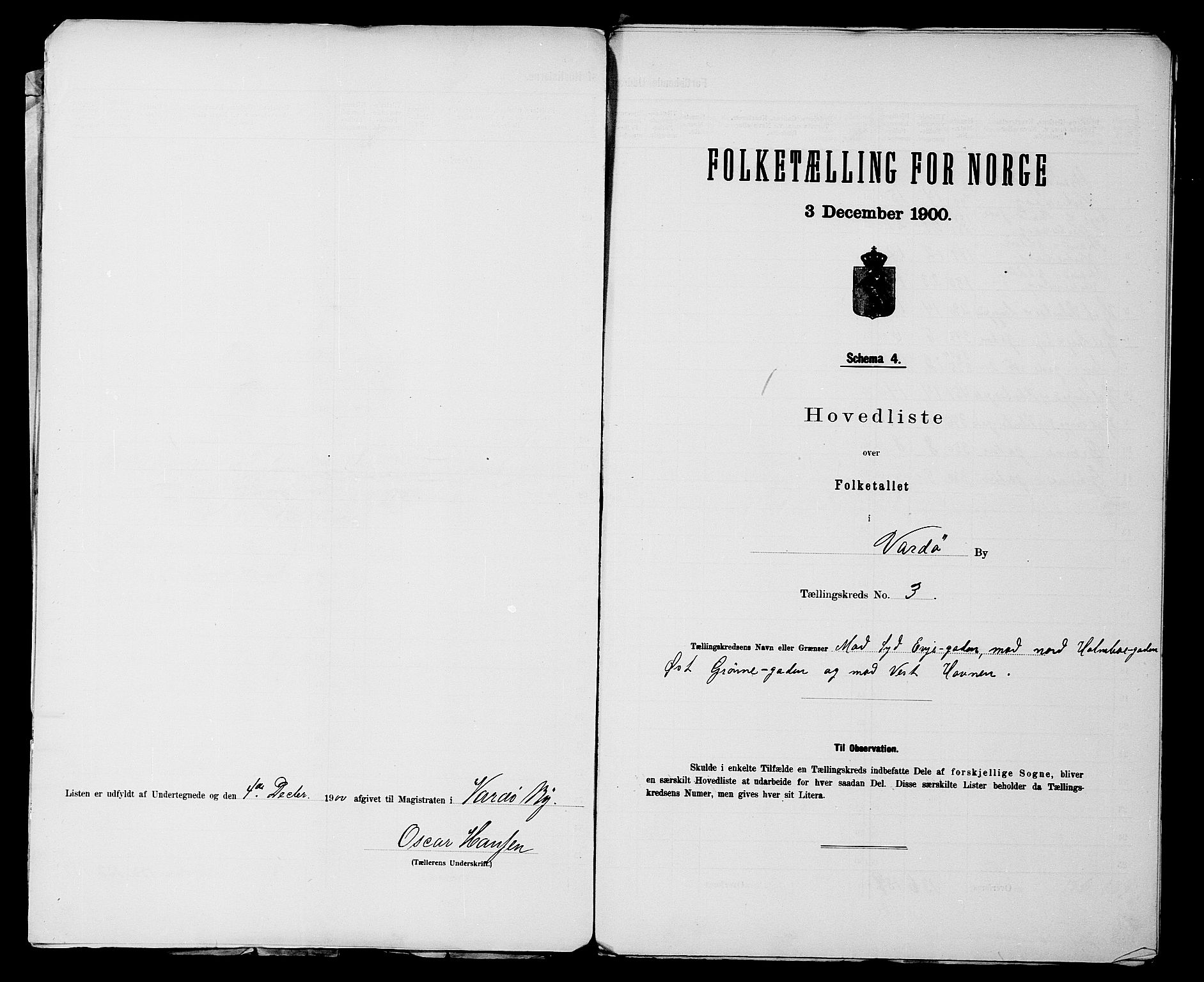 SATØ, 1900 census for Vardø, 1900, p. 8