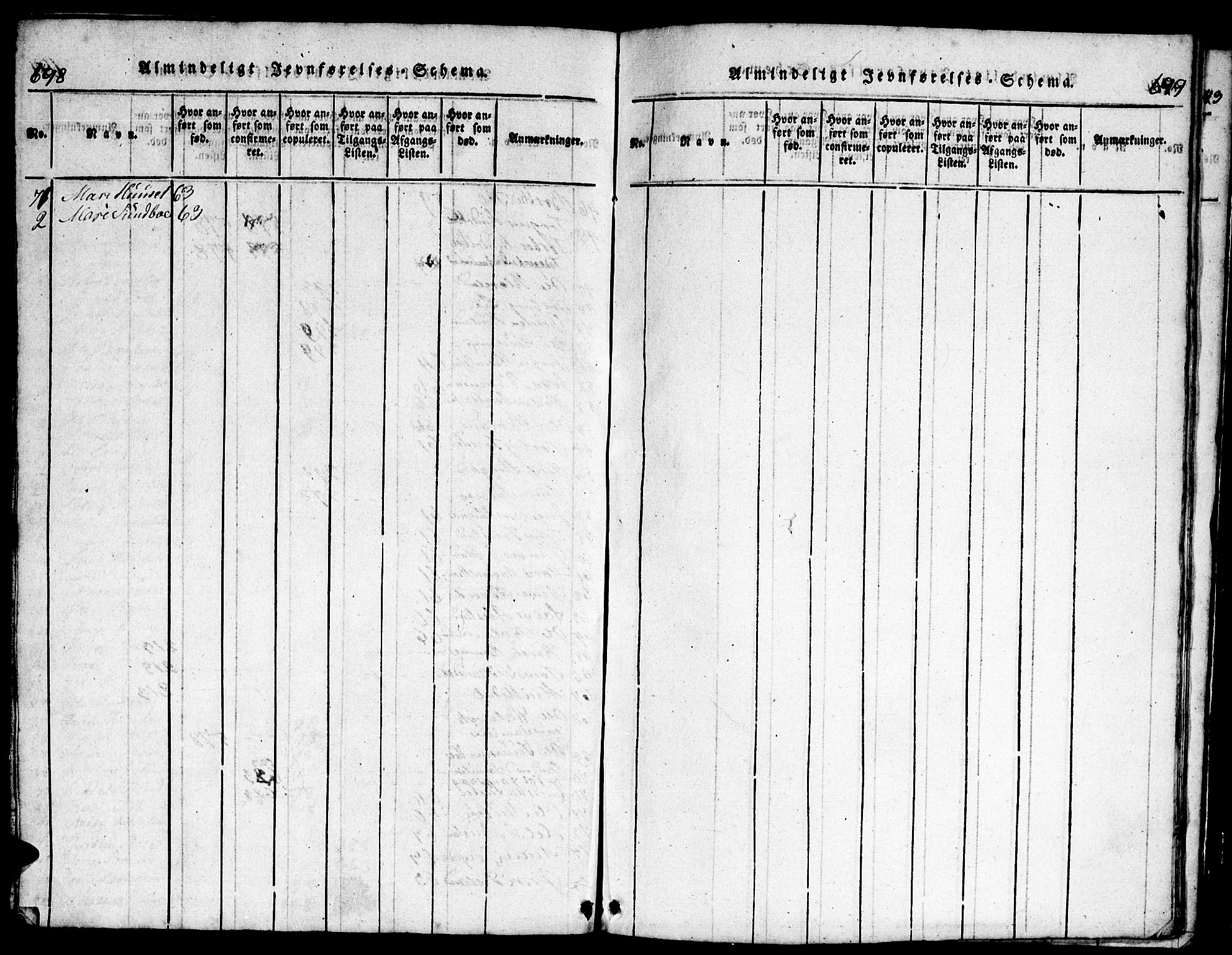 Bjelland sokneprestkontor, SAK/1111-0005/F/Fb/Fba/L0003: Parish register (copy) no. B 3, 1816-1870, p. 698-699