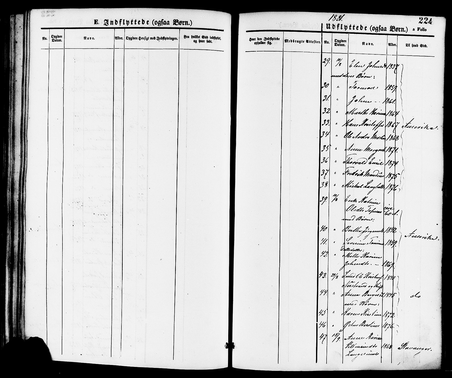 Nedstrand sokneprestkontor, SAST/A-101841/01/IV: Parish register (official) no. A 11, 1877-1887, p. 224