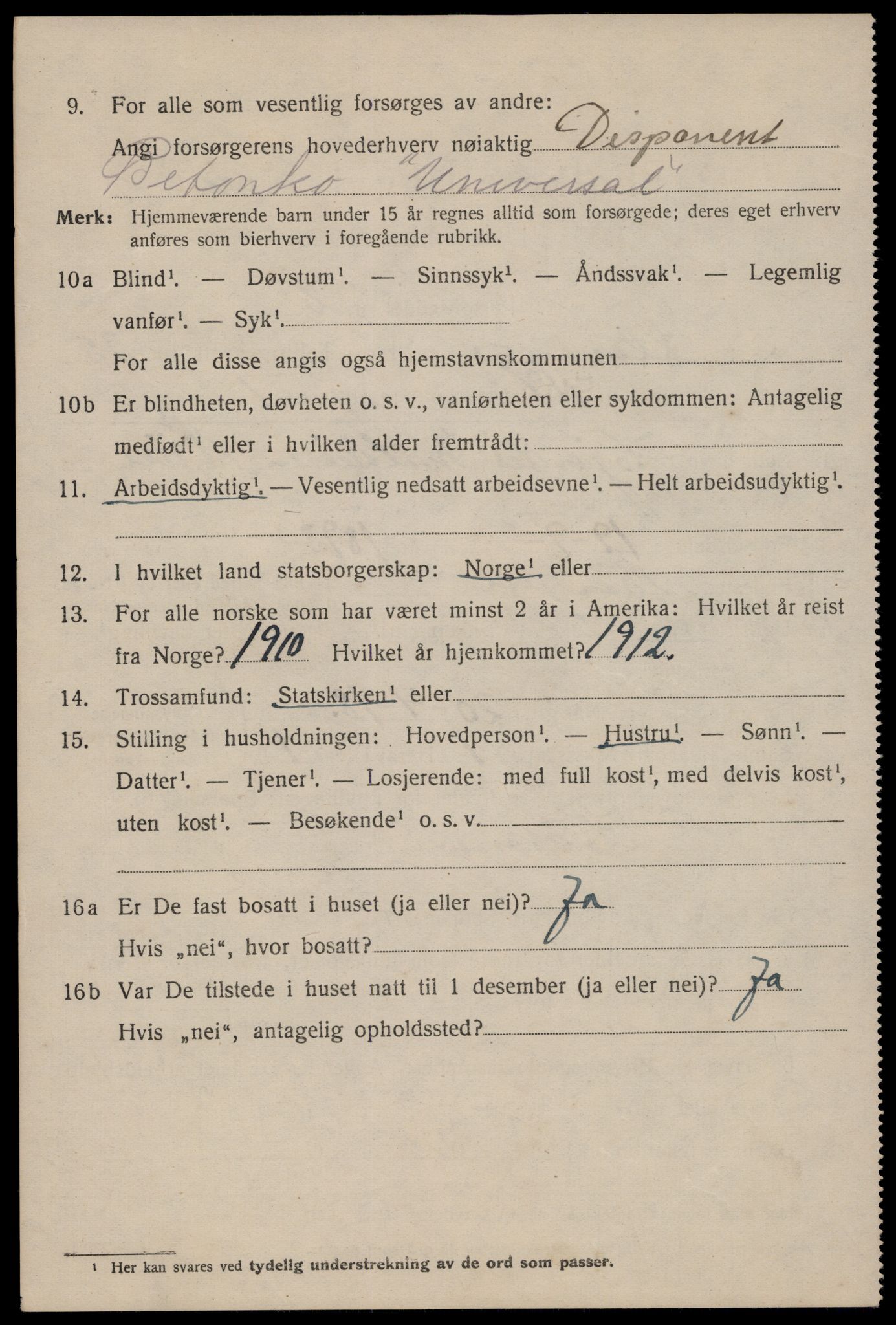 SAST, 1920 census for Stavanger, 1920, p. 95713