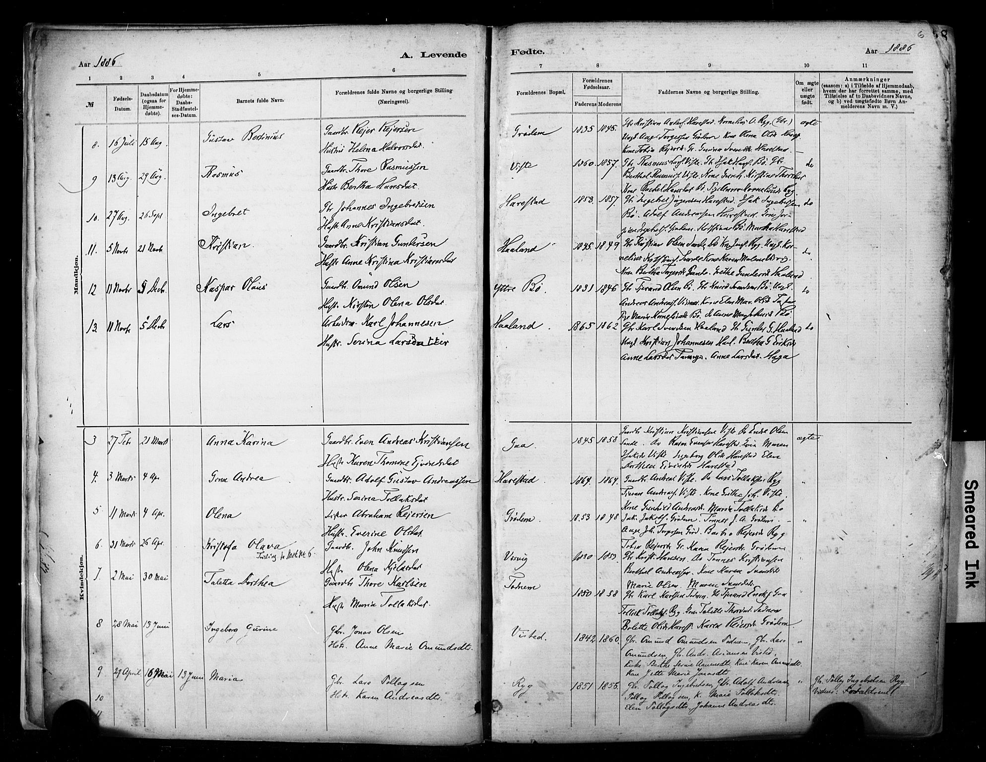 Hetland sokneprestkontor, AV/SAST-A-101826/30/30BA/L0009: Parish register (official) no. A 9, 1882-1918, p. 6