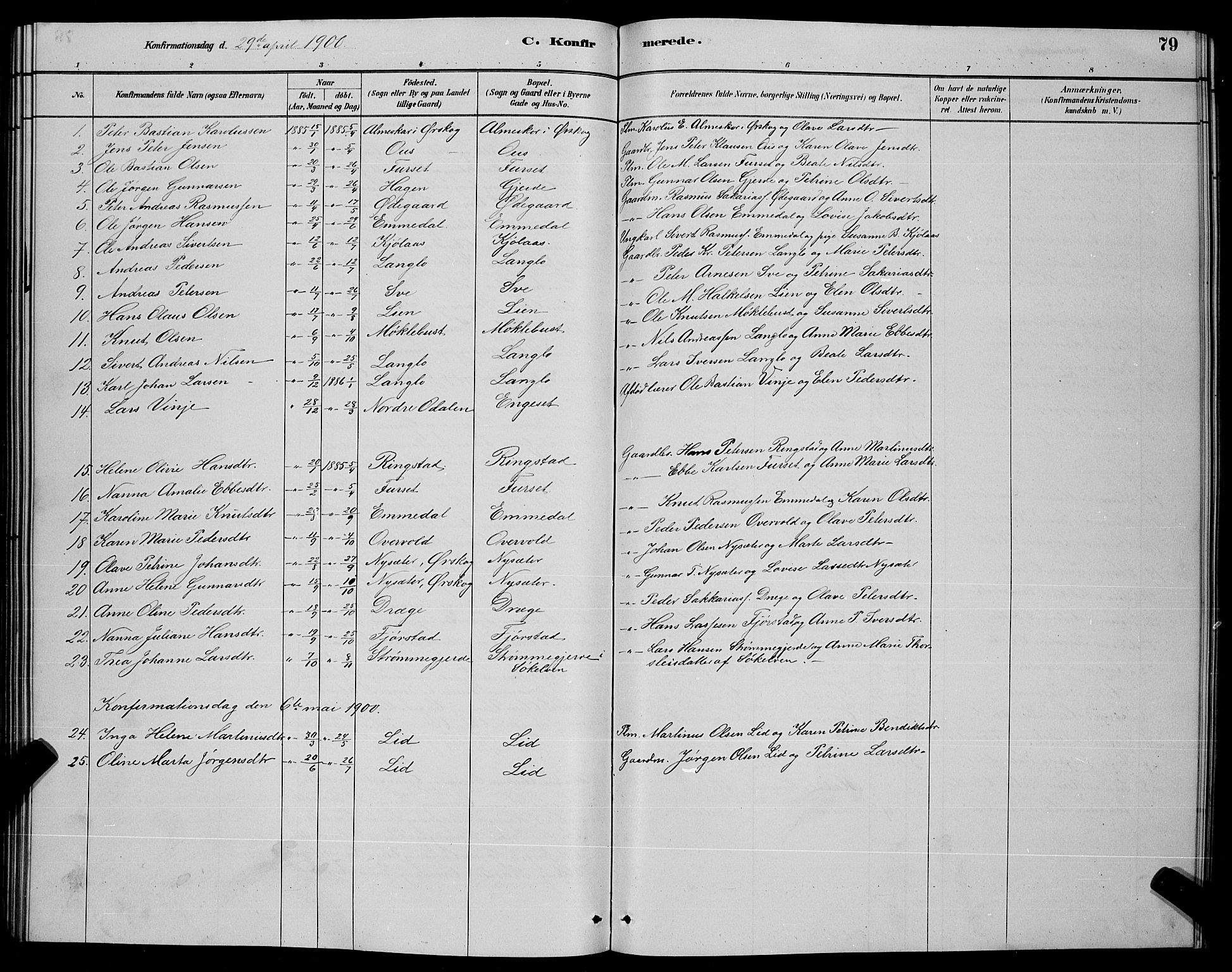 Ministerialprotokoller, klokkerbøker og fødselsregistre - Møre og Romsdal, SAT/A-1454/520/L0292: Parish register (copy) no. 520C04, 1882-1901, p. 79