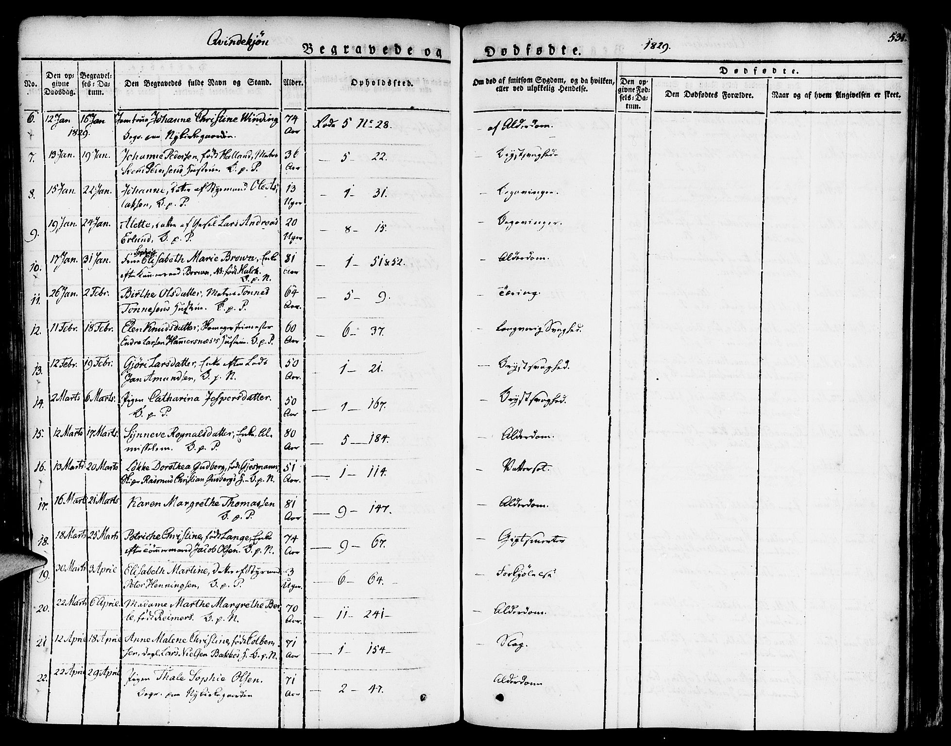 Nykirken Sokneprestembete, SAB/A-77101/H/Haa/L0012: Parish register (official) no. A 12, 1821-1844, p. 531