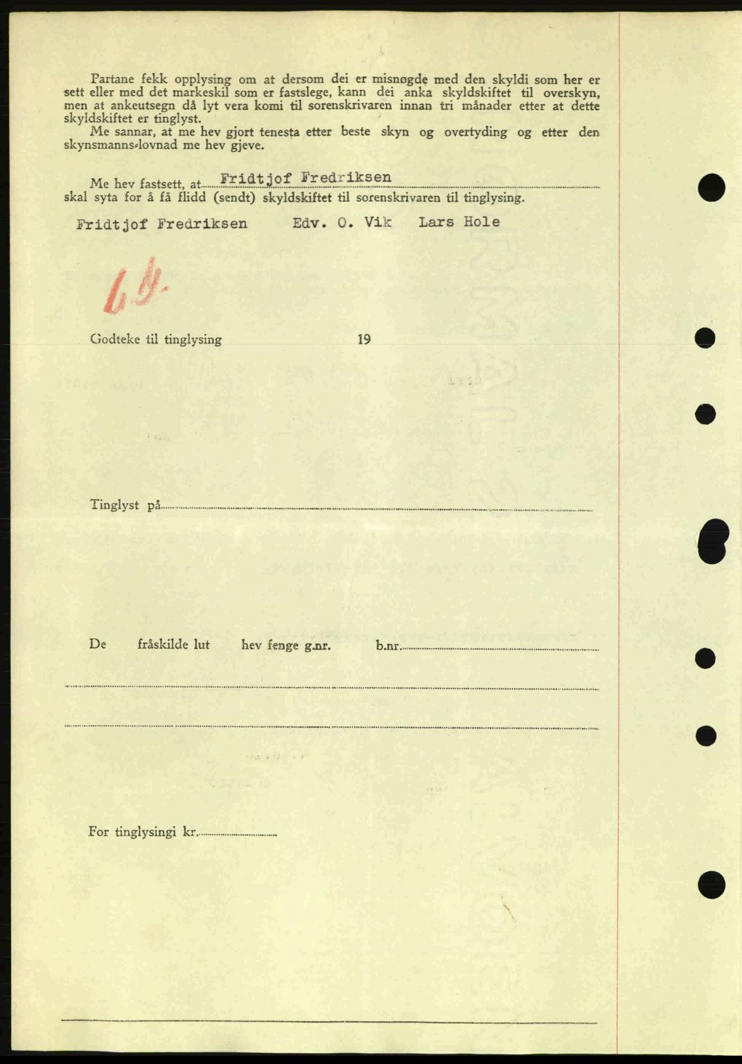 Nordre Sunnmøre sorenskriveri, AV/SAT-A-0006/1/2/2C/2Ca: Mortgage book no. A20a, 1945-1945, Diary no: : 918/1945