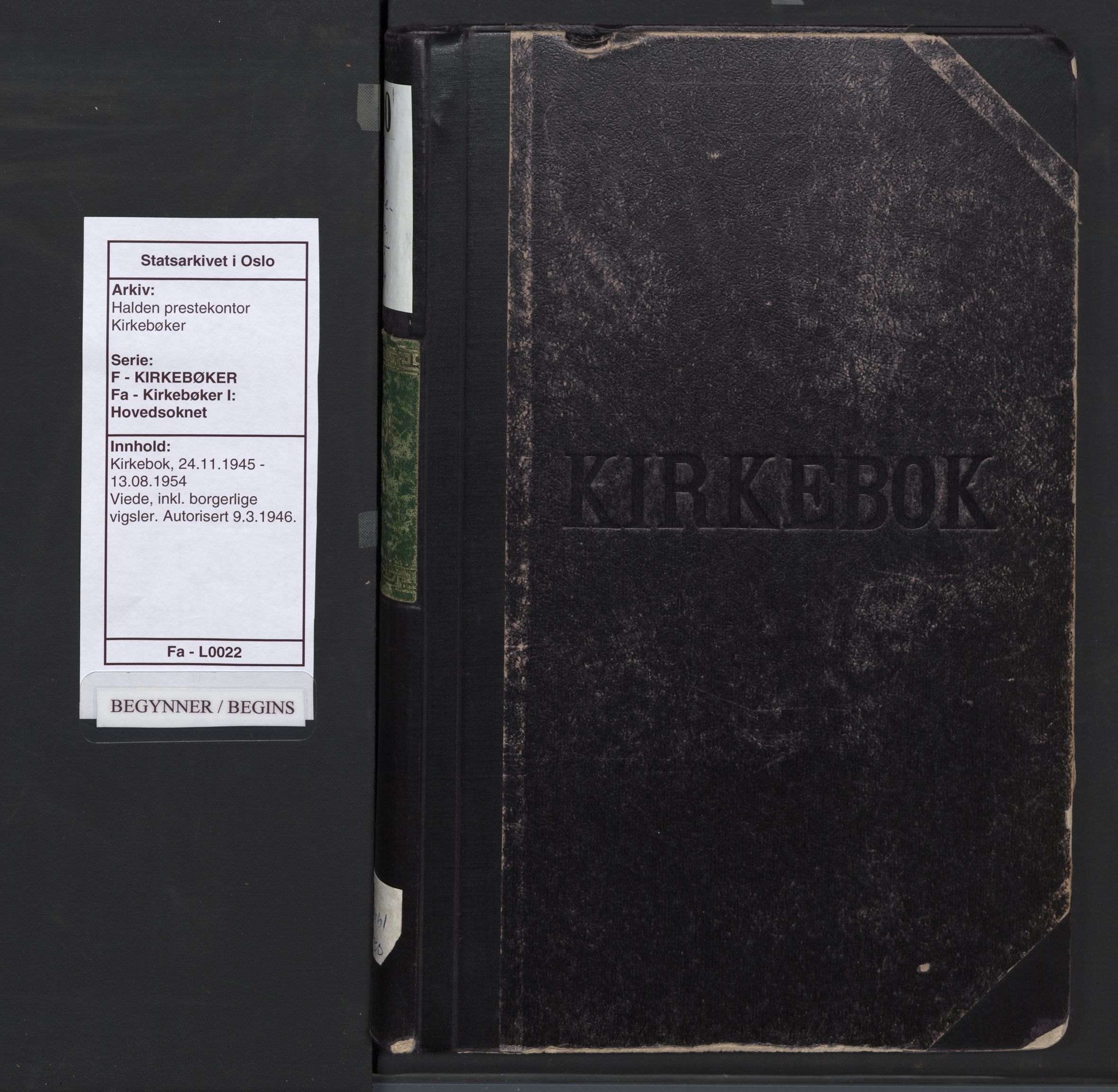 Halden prestekontor Kirkebøker, SAO/A-10909/F/Fa/L0022: Parish register (official) no. I 22, 1945-1954