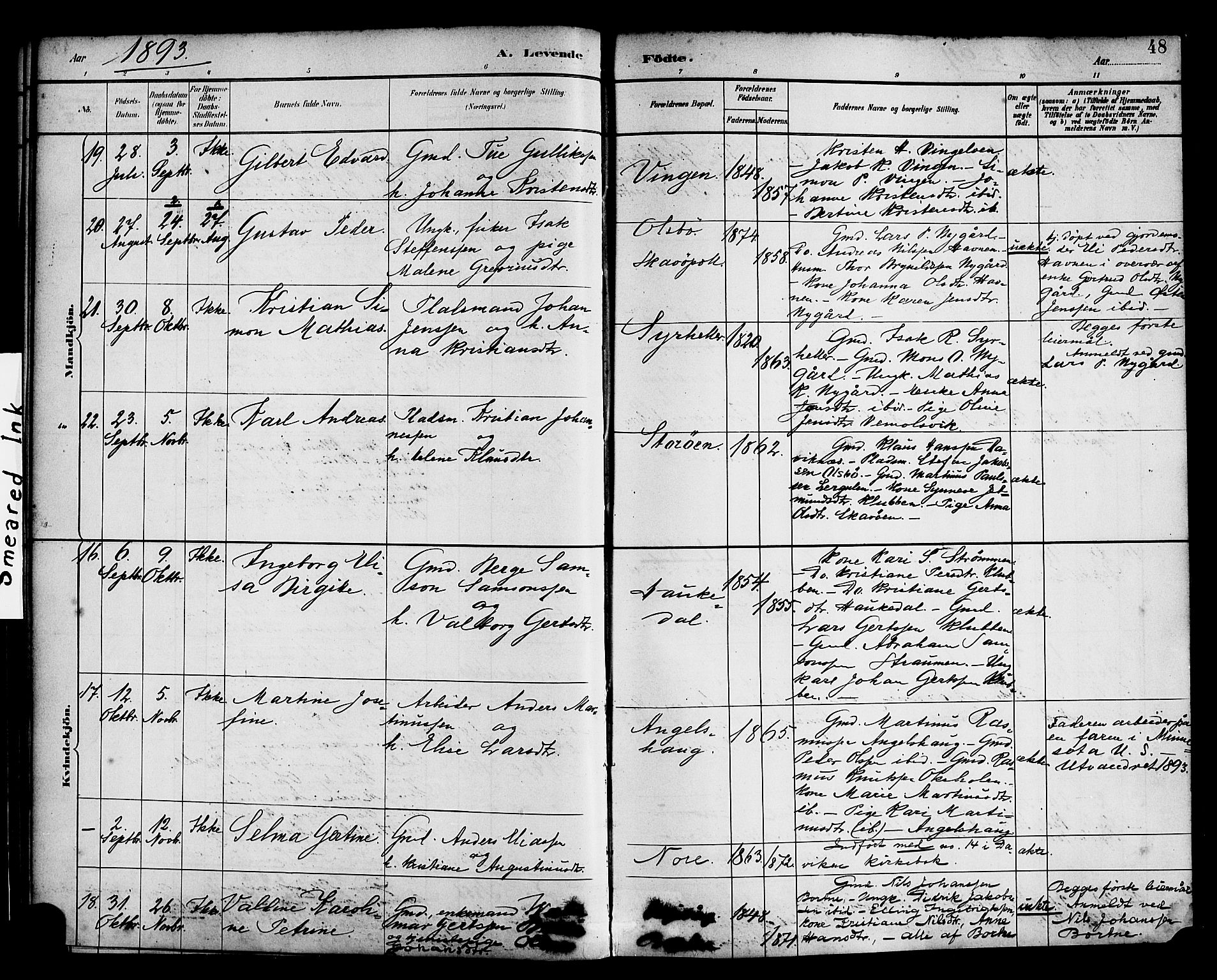 Davik sokneprestembete, AV/SAB-A-79701/H/Haa/Haad/L0001: Parish register (official) no. D 1, 1882-1900, p. 48