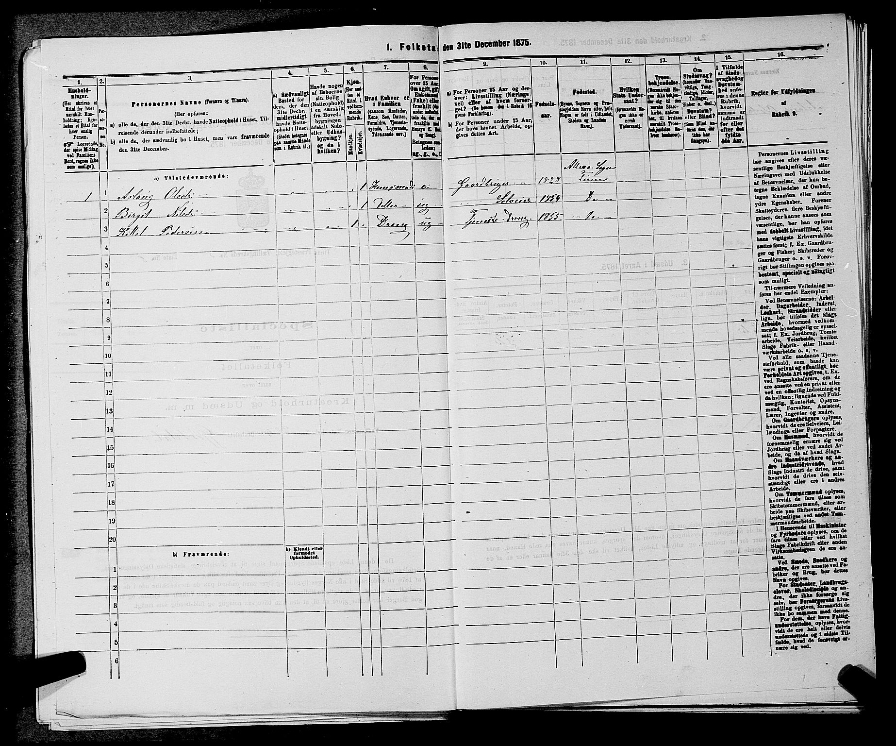 SAKO, 1875 census for 0826P Tinn, 1875, p. 692