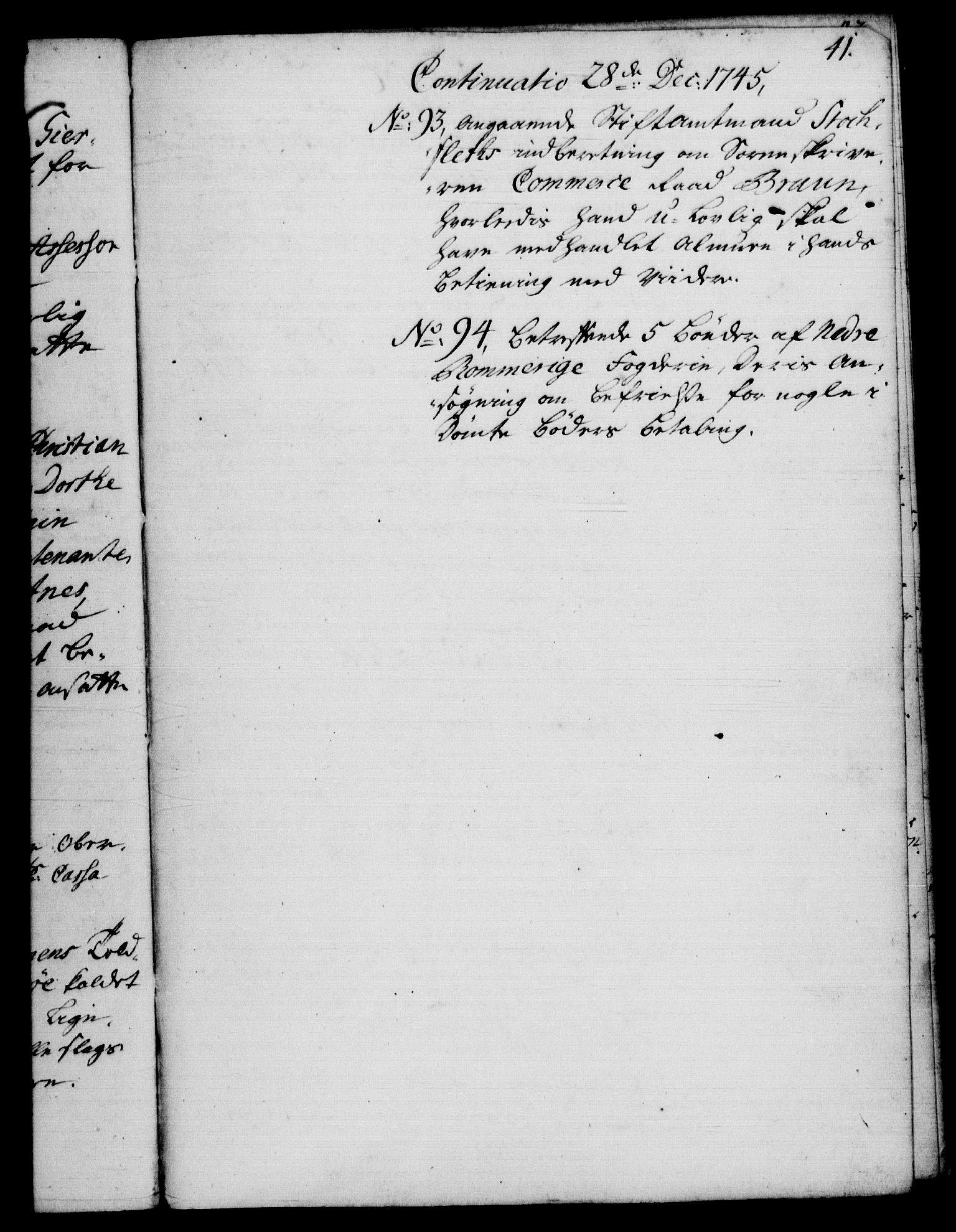 Rentekammeret, Kammerkanselliet, RA/EA-3111/G/Gf/Gfb/L0005: Register til norske relasjons- og resolusjonsprotokoller (merket RK 52.100), 1744-1754, p. 41