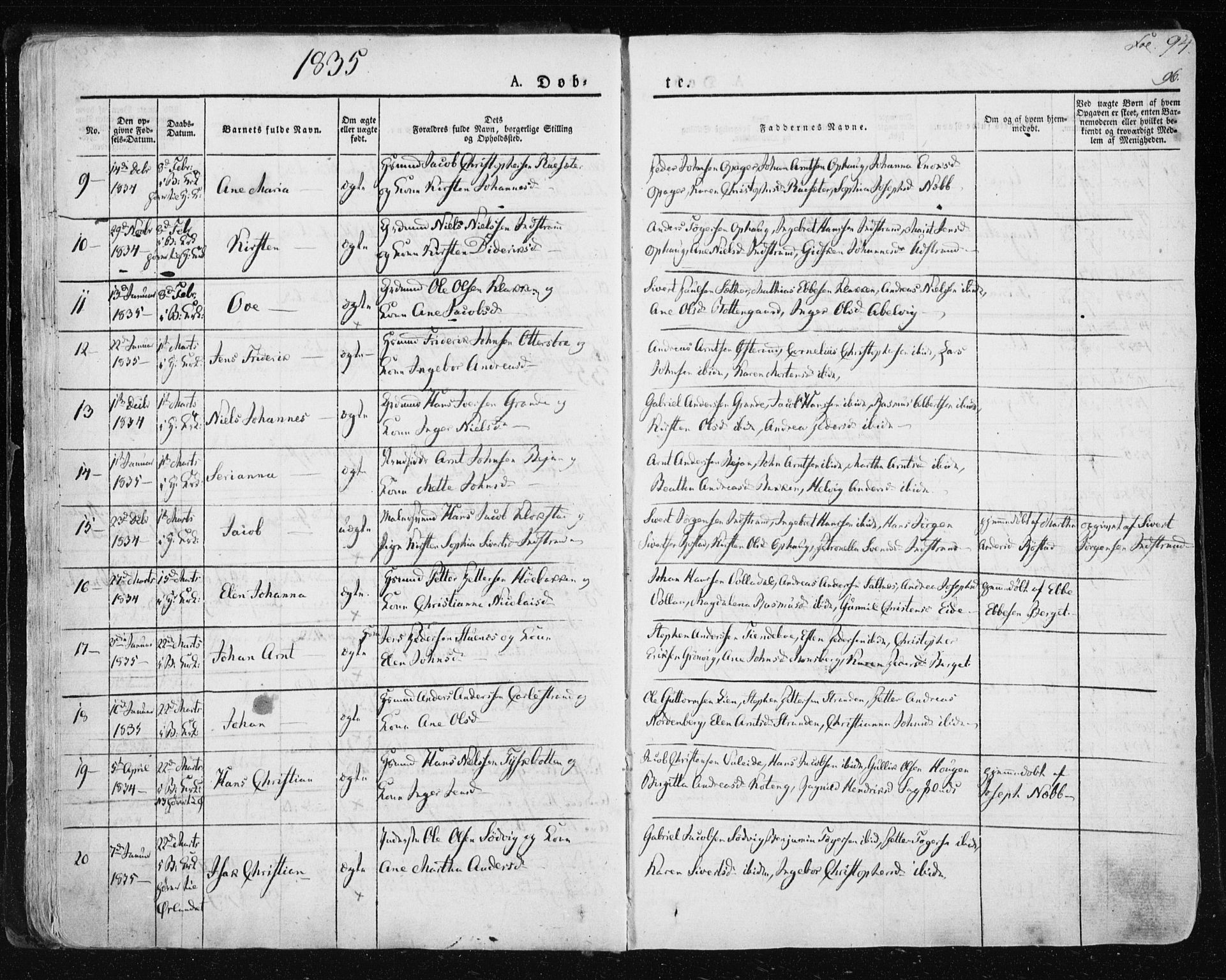 Ministerialprotokoller, klokkerbøker og fødselsregistre - Sør-Trøndelag, SAT/A-1456/659/L0735: Parish register (official) no. 659A05, 1826-1841, p. 94