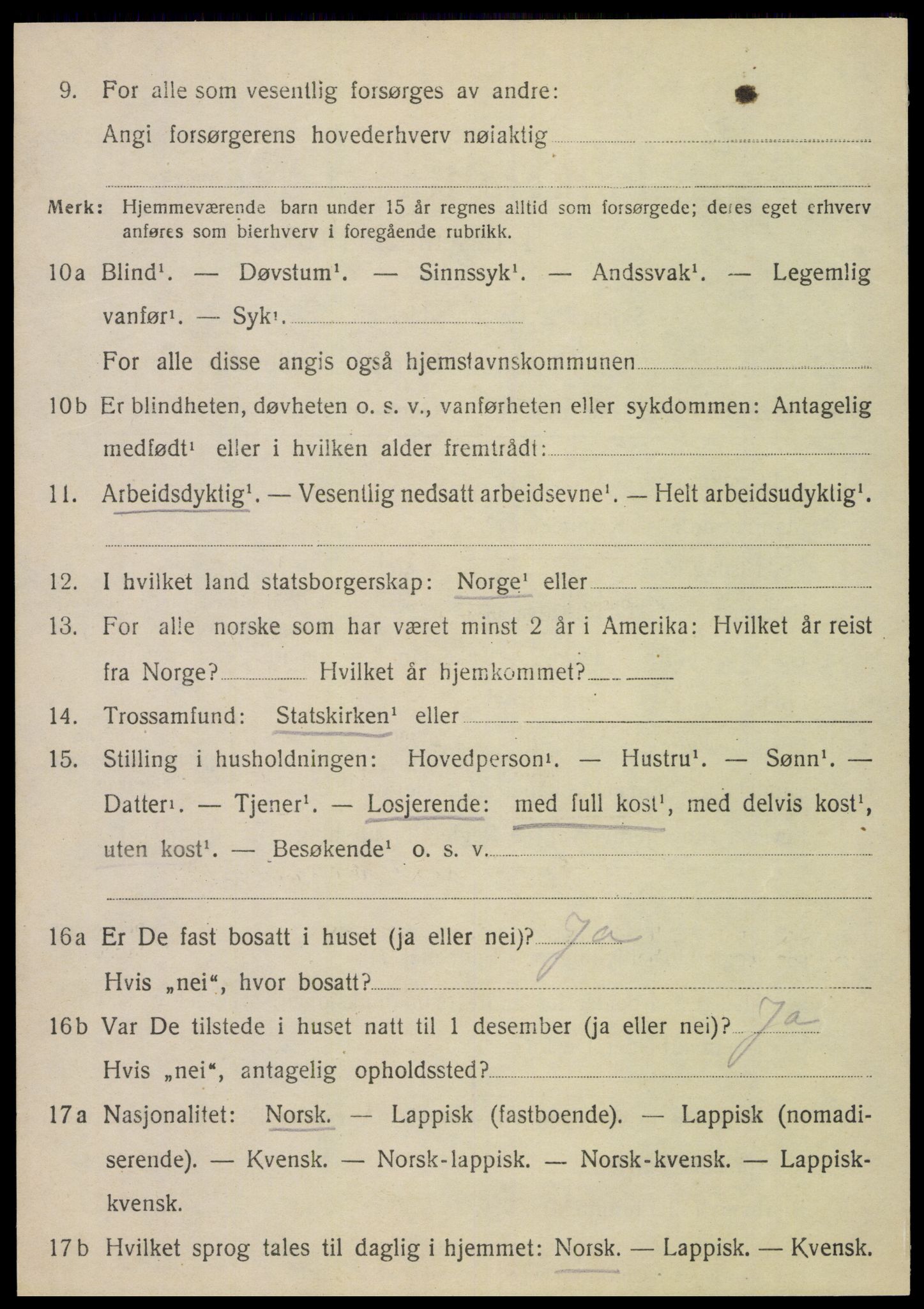 SAT, 1920 census for Vefsn, 1920, p. 8364