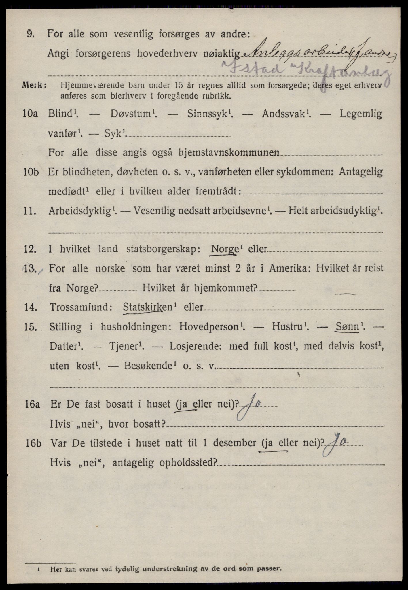 SAT, 1920 census for Bolsøy, 1920, p. 9606