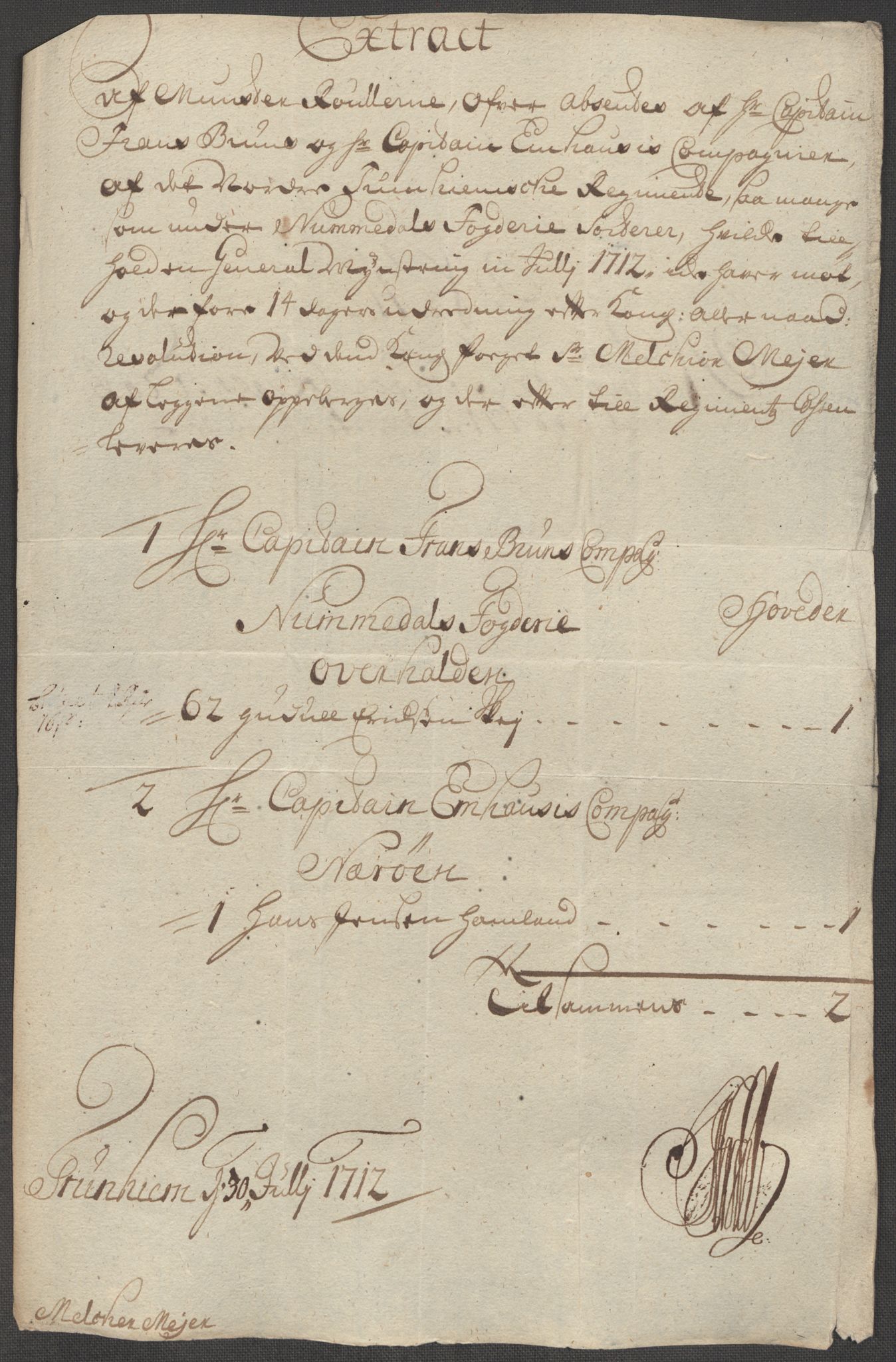 Rentekammeret inntil 1814, Reviderte regnskaper, Fogderegnskap, RA/EA-4092/R64/L4433: Fogderegnskap Namdal, 1712, p. 125