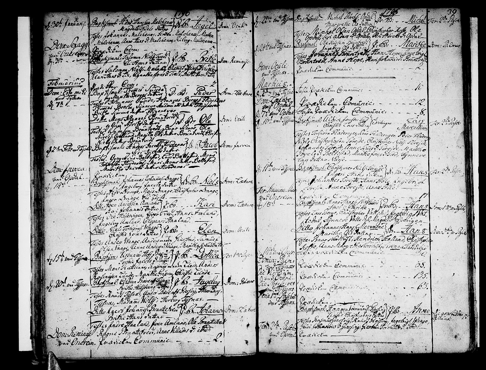 Tysnes sokneprestembete, AV/SAB-A-78601/H/Haa: Parish register (official) no. A 2 /1, 1732-1804, p. 39