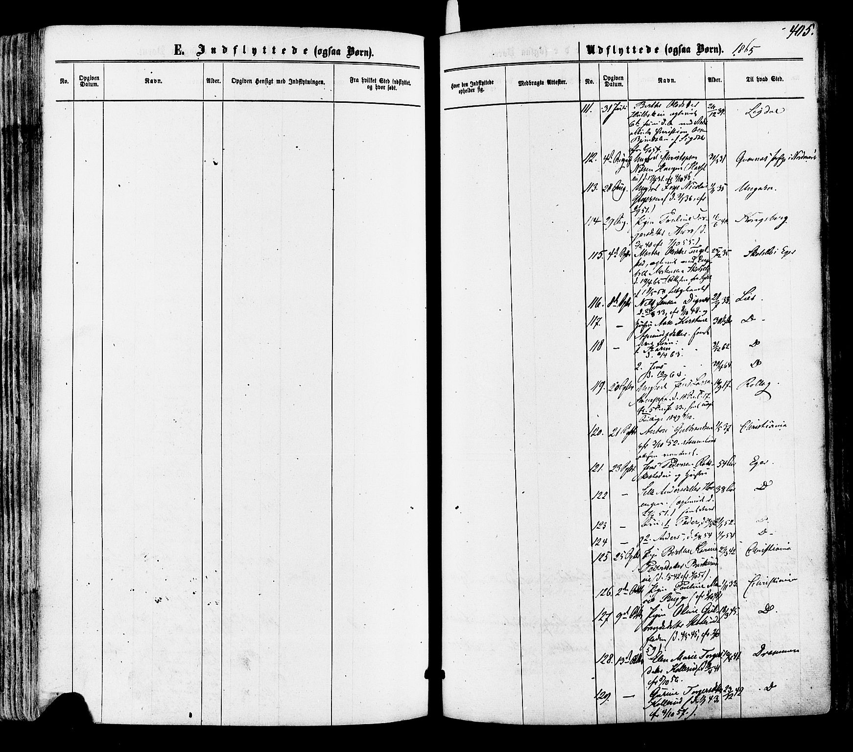 Modum kirkebøker, AV/SAKO-A-234/F/Fa/L0010: Parish register (official) no. 10, 1865-1876, p. 405