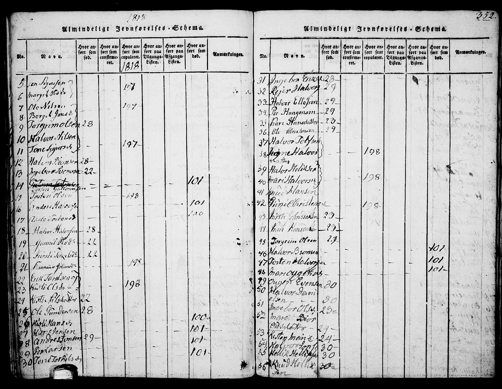 Sauherad kirkebøker, AV/SAKO-A-298/G/Ga/L0001: Parish register (copy) no. I 1, 1815-1827, p. 352