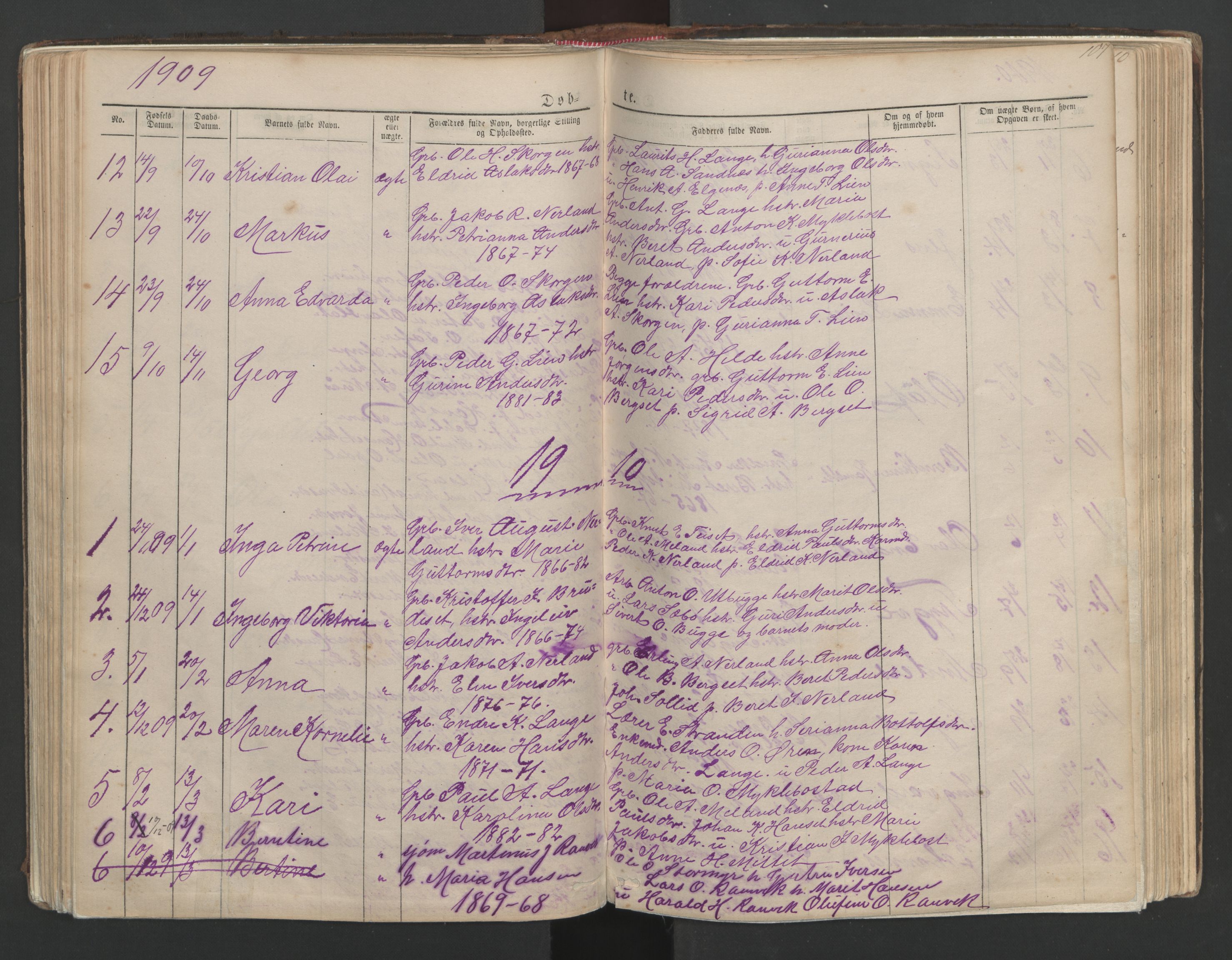 Ministerialprotokoller, klokkerbøker og fødselsregistre - Møre og Romsdal, SAT/A-1454/554/L0645: Parish register (copy) no. 554C02, 1867-1946, p. 107