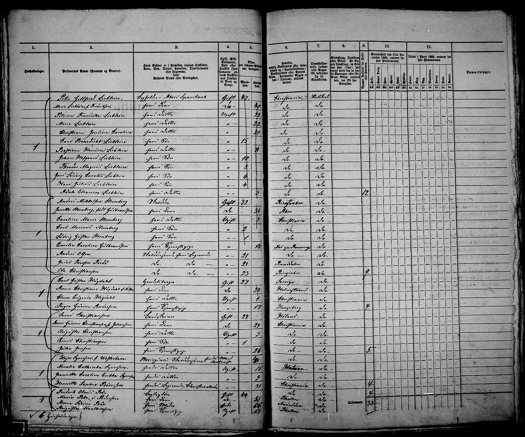 RA, 1865 census for Kristiania, 1865, p. 3676