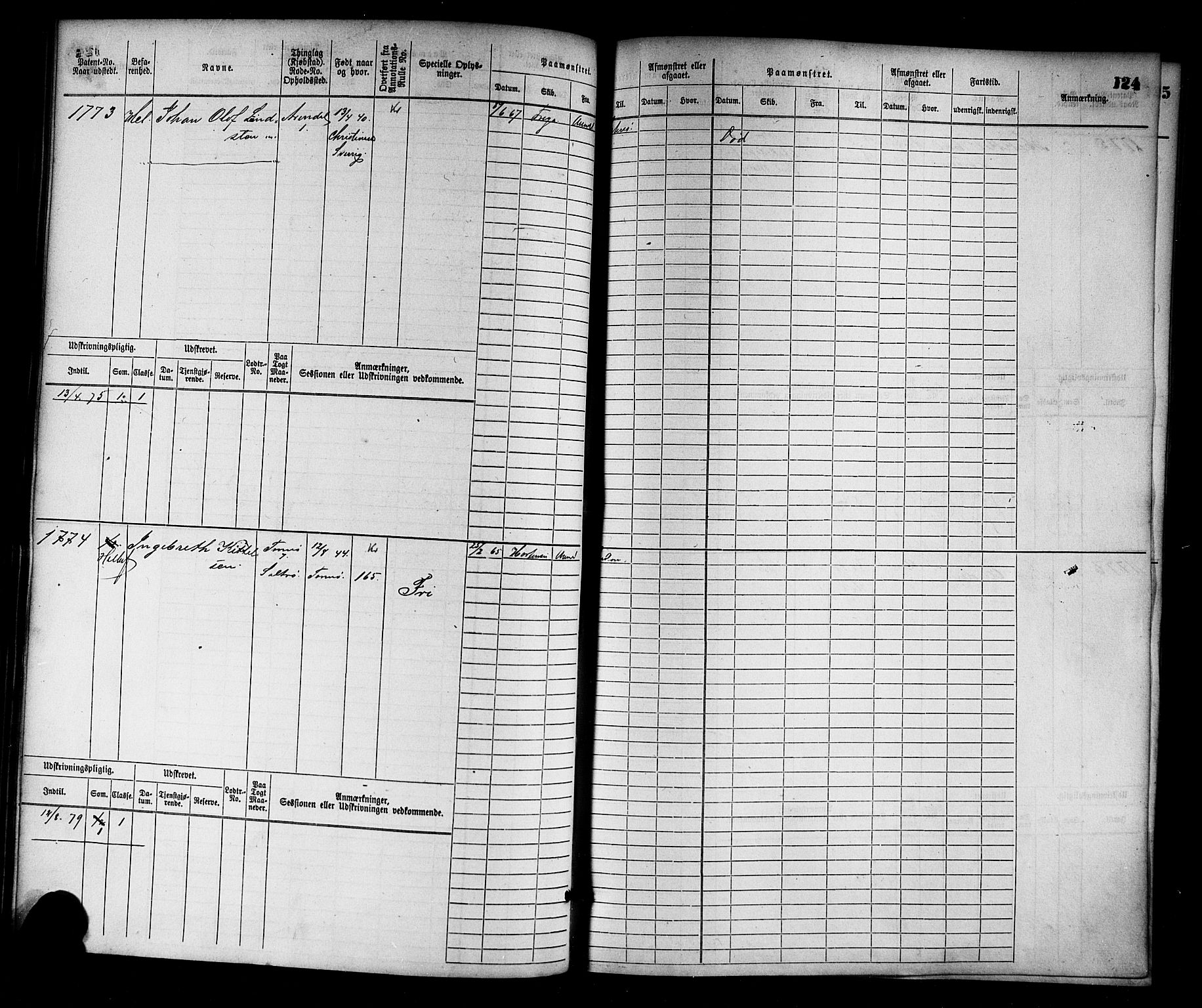 Arendal mønstringskrets, AV/SAK-2031-0012/F/Fb/L0012: Hovedrulle nr 1529-2290, S-10, 1868-1885, p. 126