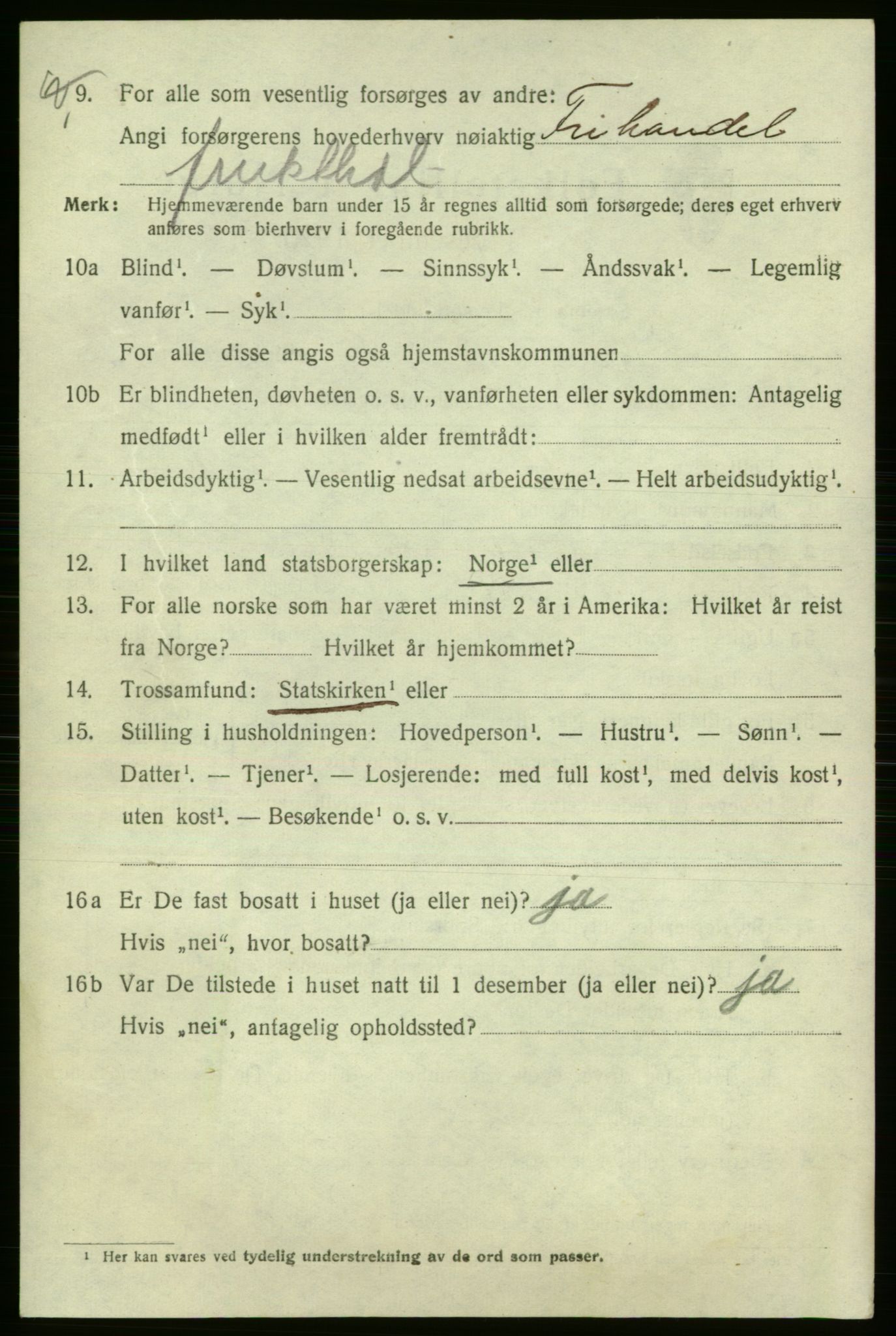 SAO, 1920 census for Fredrikshald, 1920, p. 16858