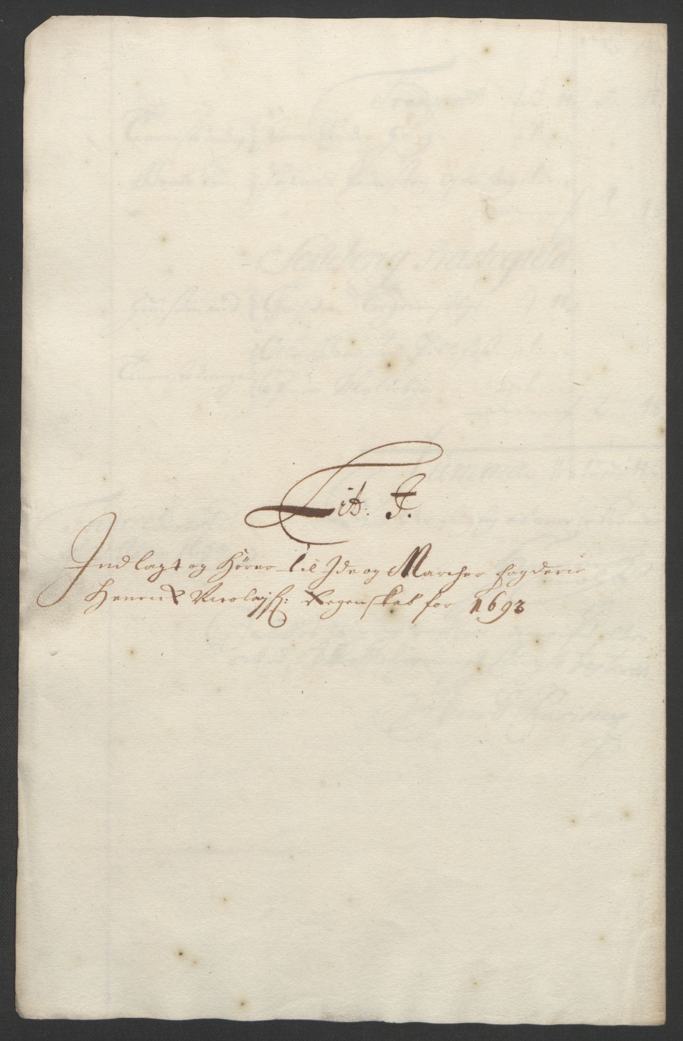 Rentekammeret inntil 1814, Reviderte regnskaper, Fogderegnskap, AV/RA-EA-4092/R01/L0011: Fogderegnskap Idd og Marker, 1692-1693, p. 287