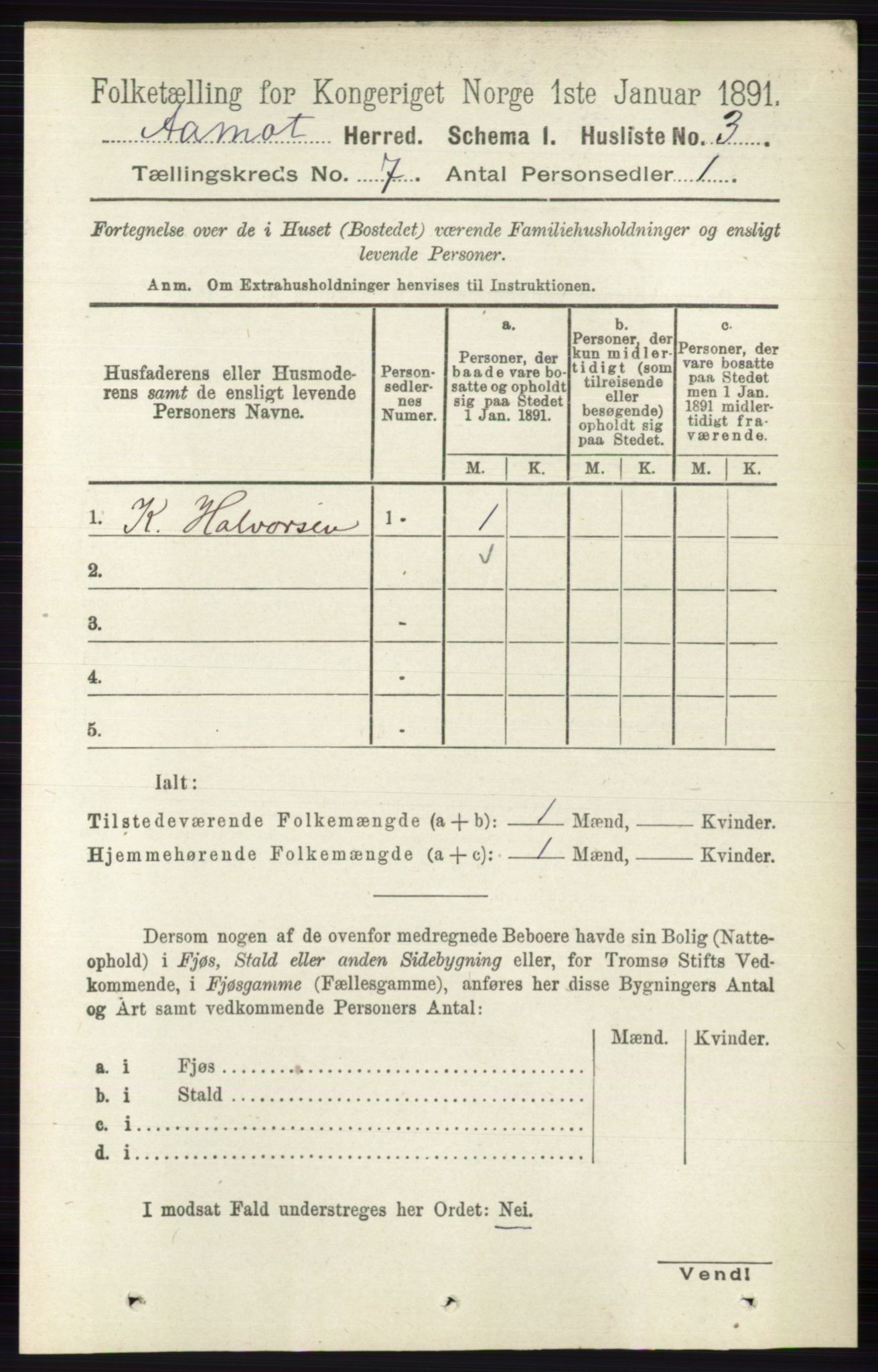 RA, 1891 census for 0429 Åmot, 1891, p. 2838