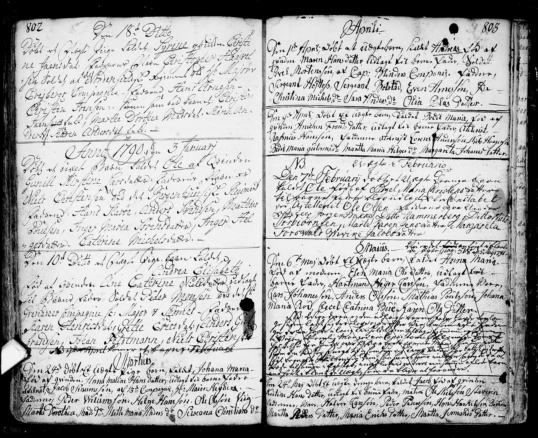 Fredrikstad prestekontor Kirkebøker, AV/SAO-A-11082/F/Fa/L0002: Parish register (official) no. 2, 1750-1804, p. 802-803