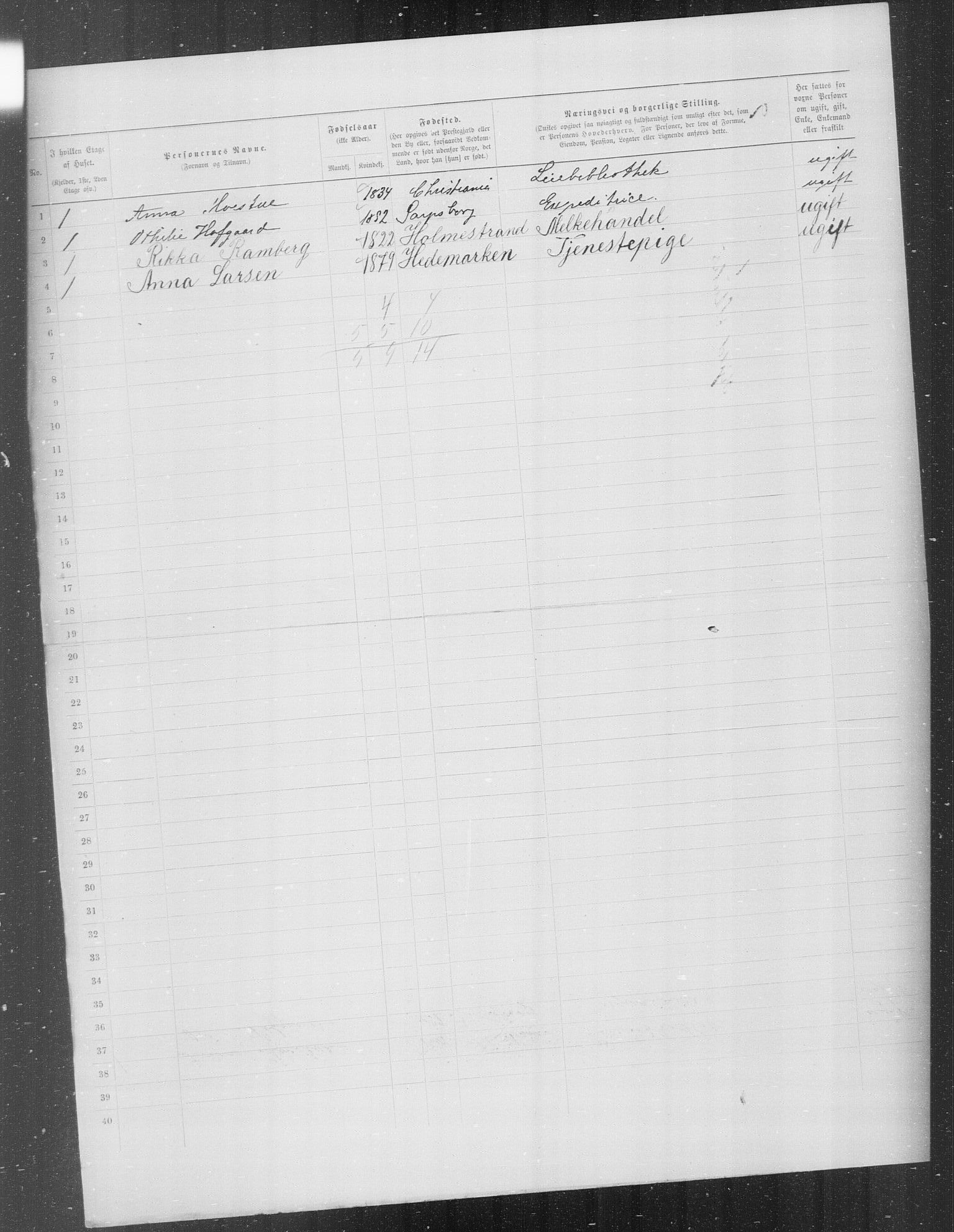 OBA, Municipal Census 1899 for Kristiania, 1899, p. 6732