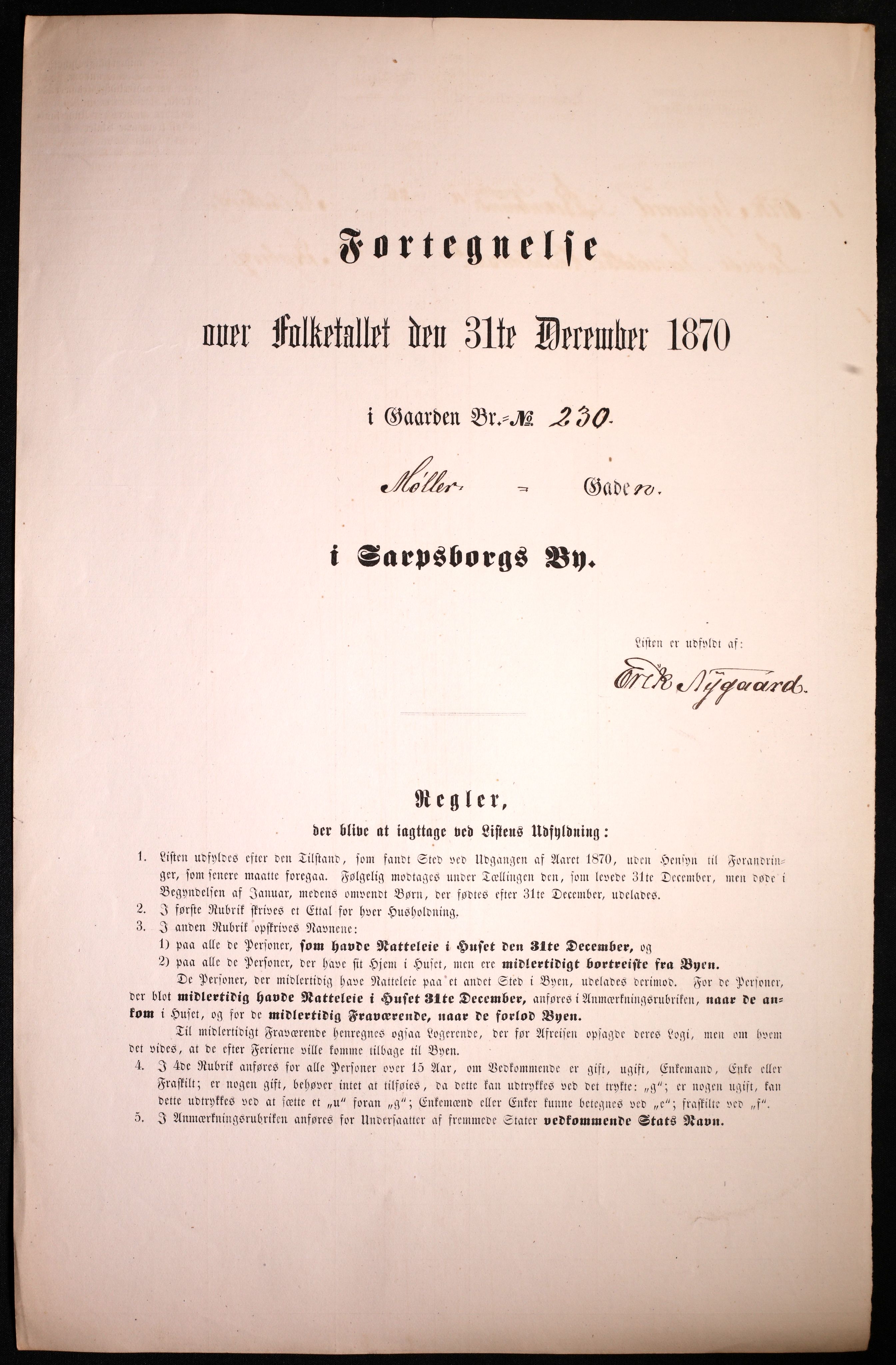 RA, 1870 census for 0102 Sarpsborg, 1870, p. 153