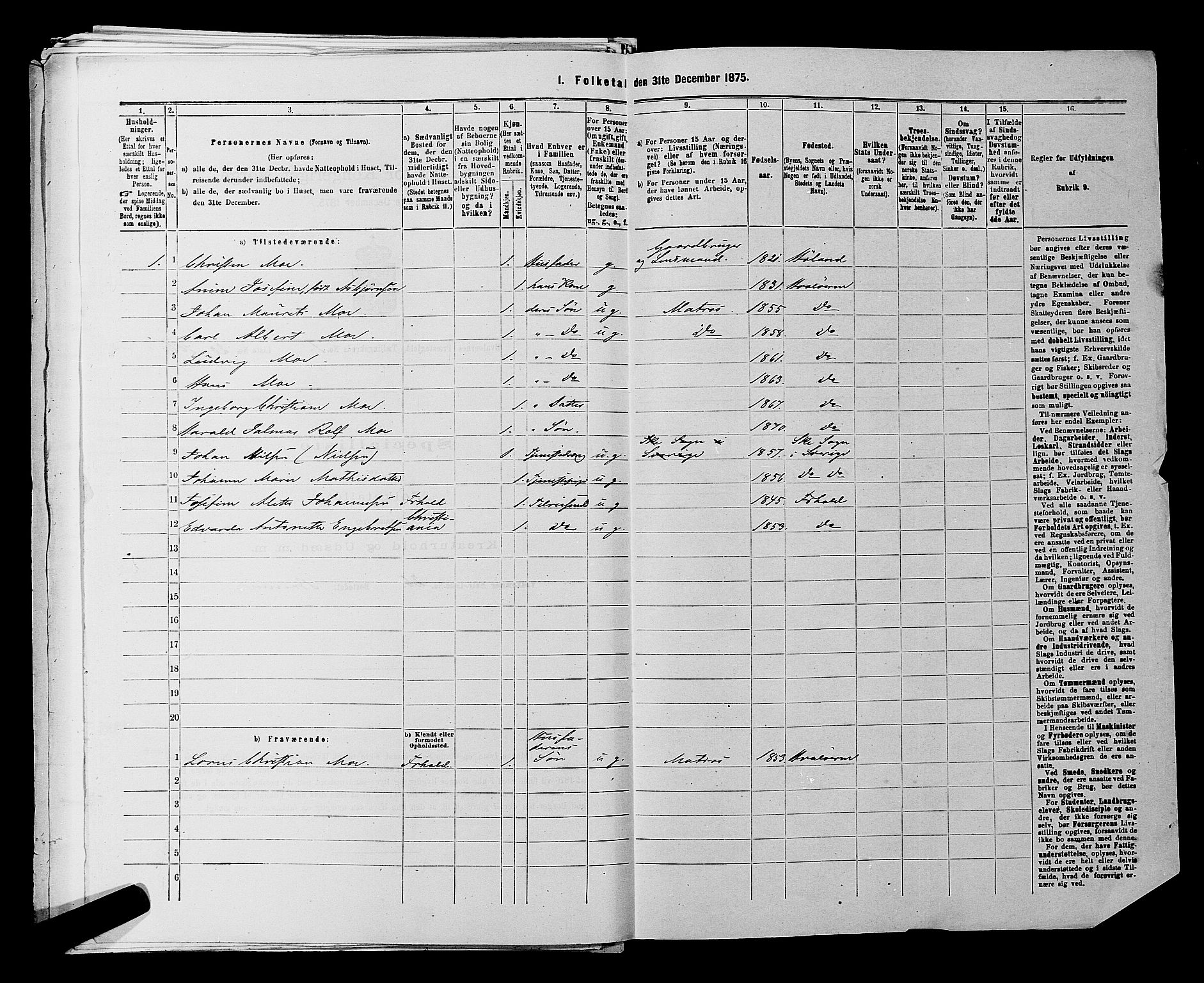 RA, 1875 census for 0111P Hvaler, 1875, p. 251