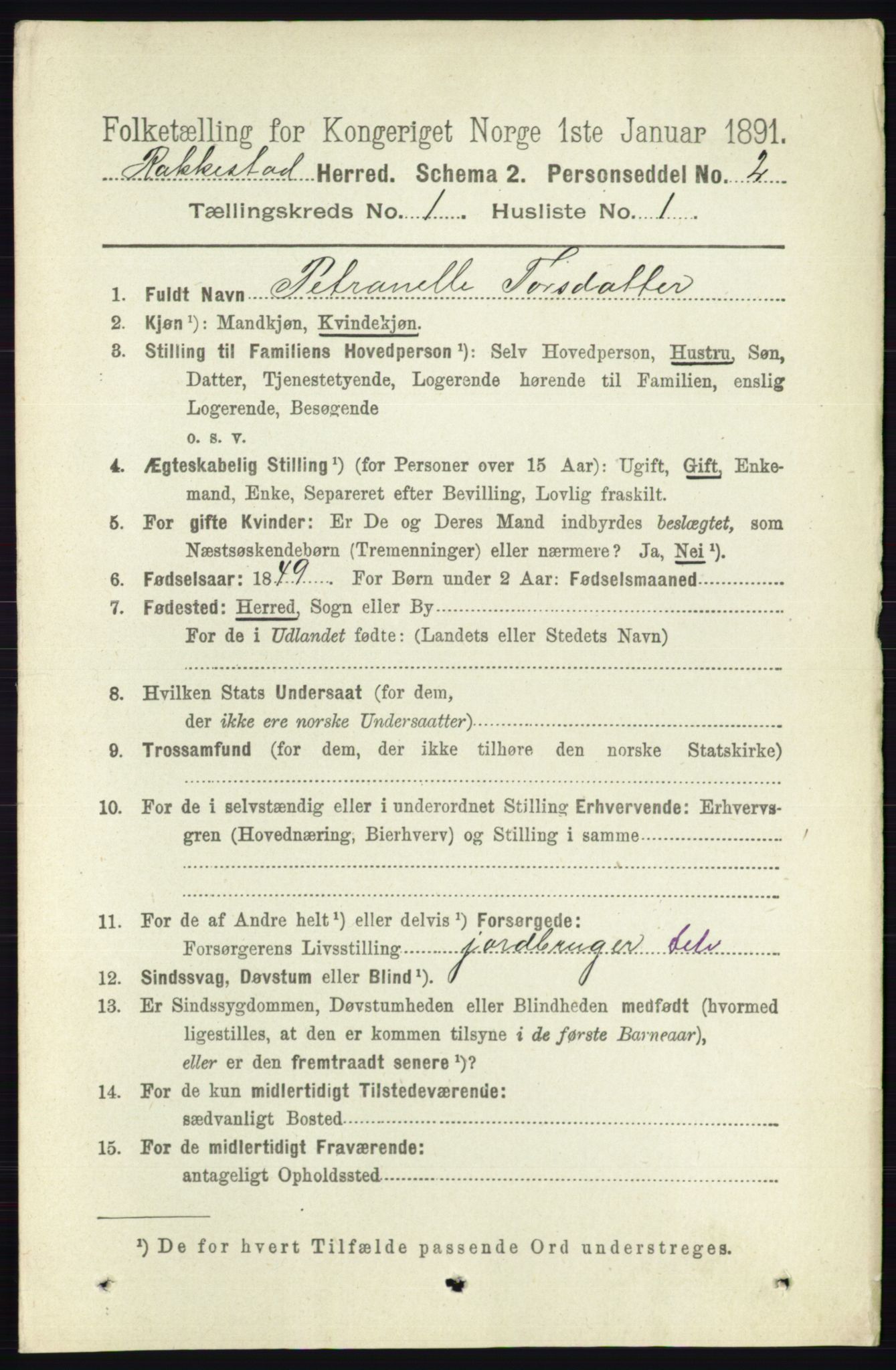 RA, 1891 census for 0128 Rakkestad, 1891, p. 118