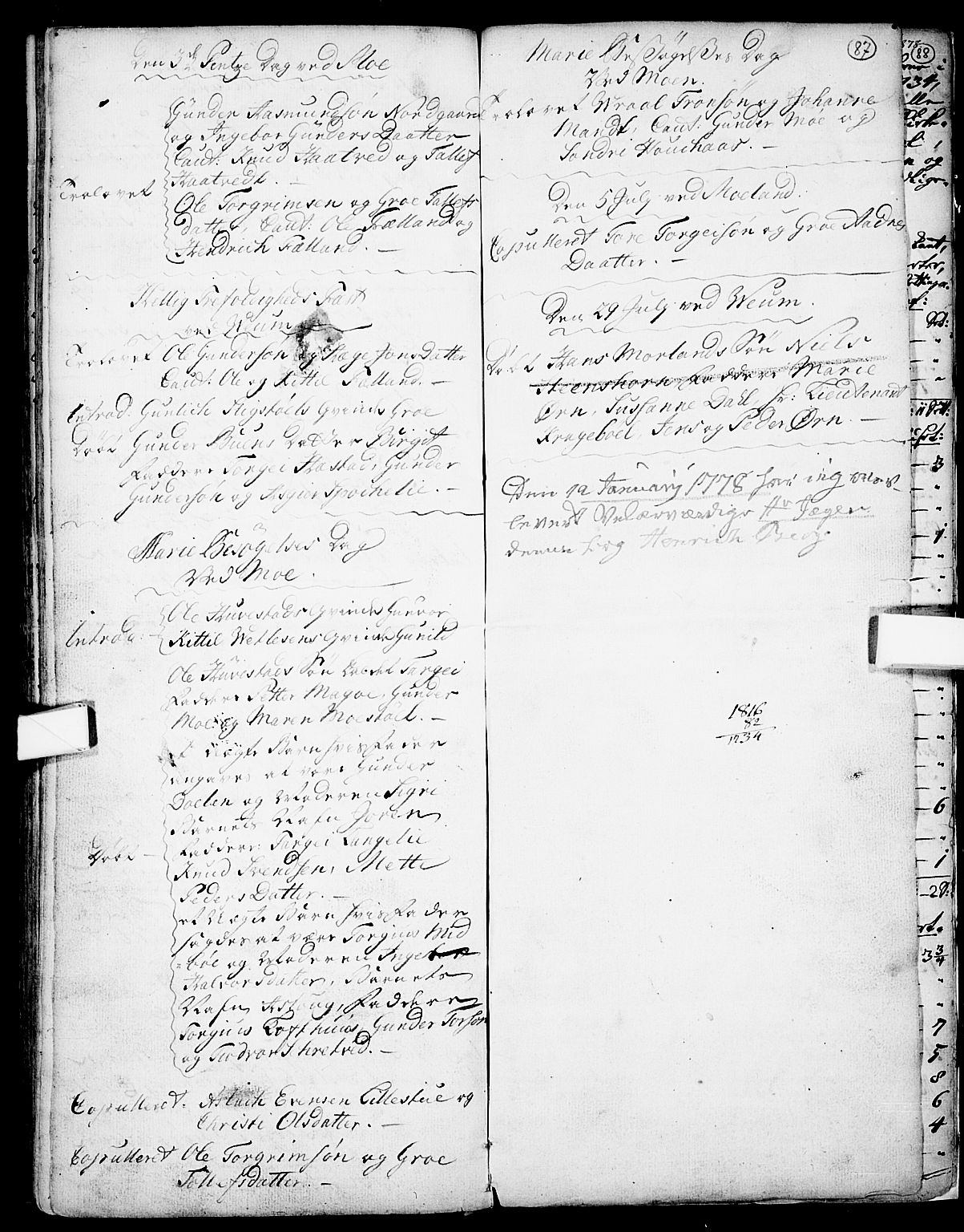 Fyresdal kirkebøker, SAKO/A-263/F/Fa/L0001: Parish register (official) no. I 1, 1724-1748, p. 87