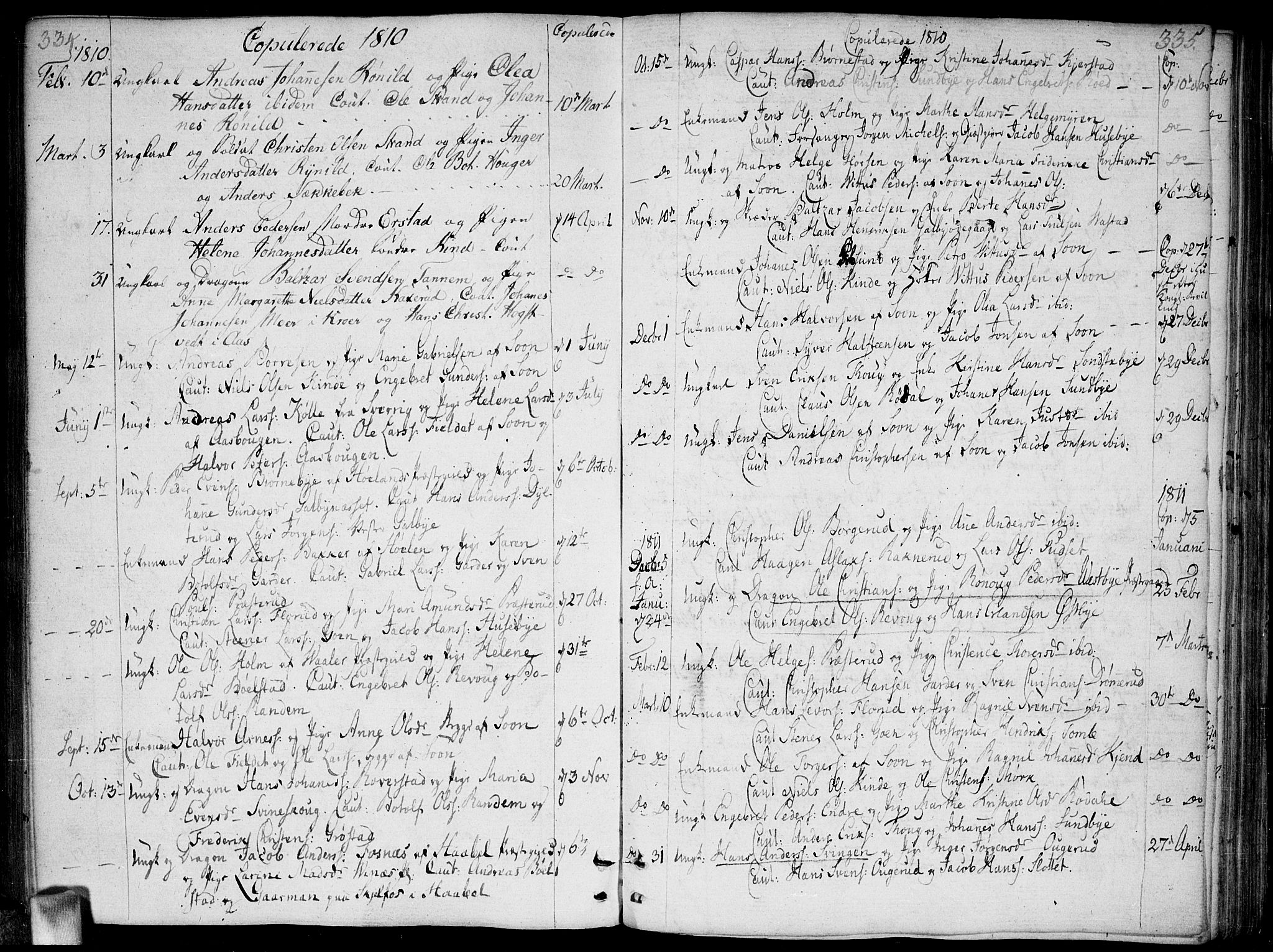 Vestby prestekontor Kirkebøker, AV/SAO-A-10893/F/Fa/L0004: Parish register (official) no. I 4, 1797-1813, p. 334-335