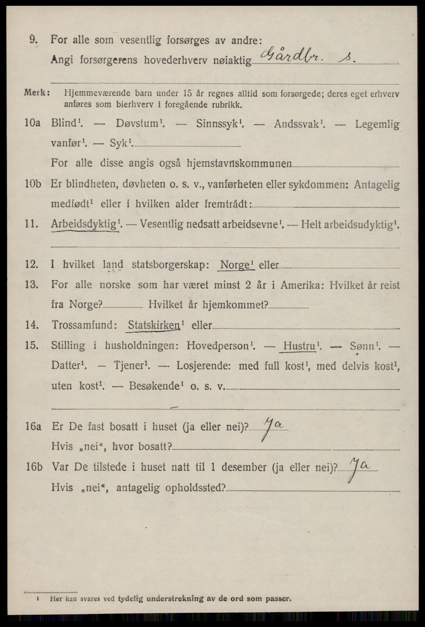 SAT, 1920 census for Rindal, 1920, p. 3525