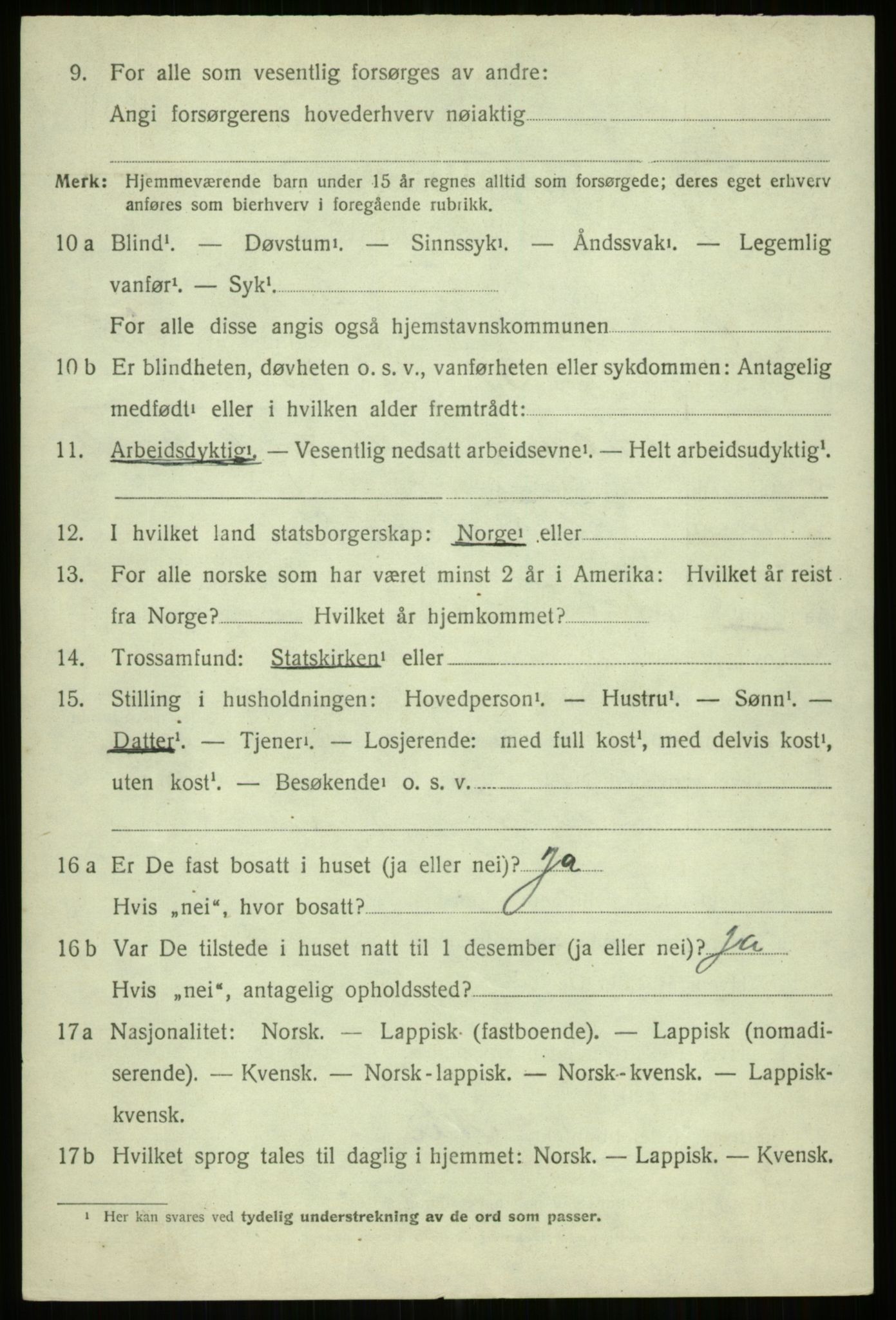 SATØ, 1920 census for Trondenes, 1920, p. 18819