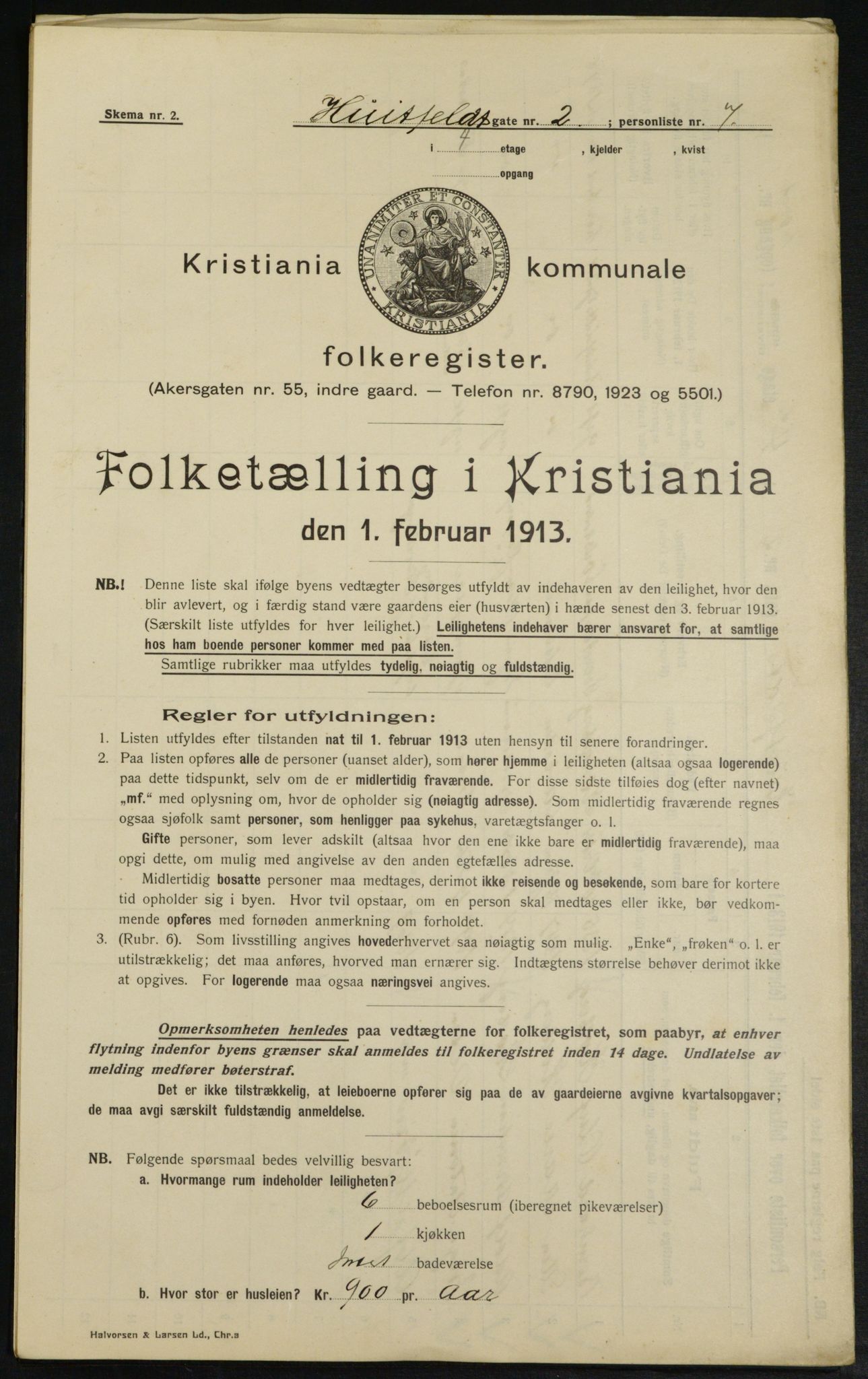 OBA, Municipal Census 1913 for Kristiania, 1913, p. 41376