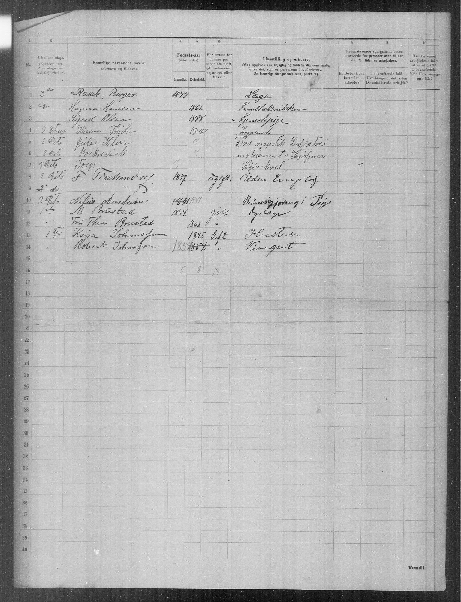 OBA, Municipal Census 1903 for Kristiania, 1903, p. 10663