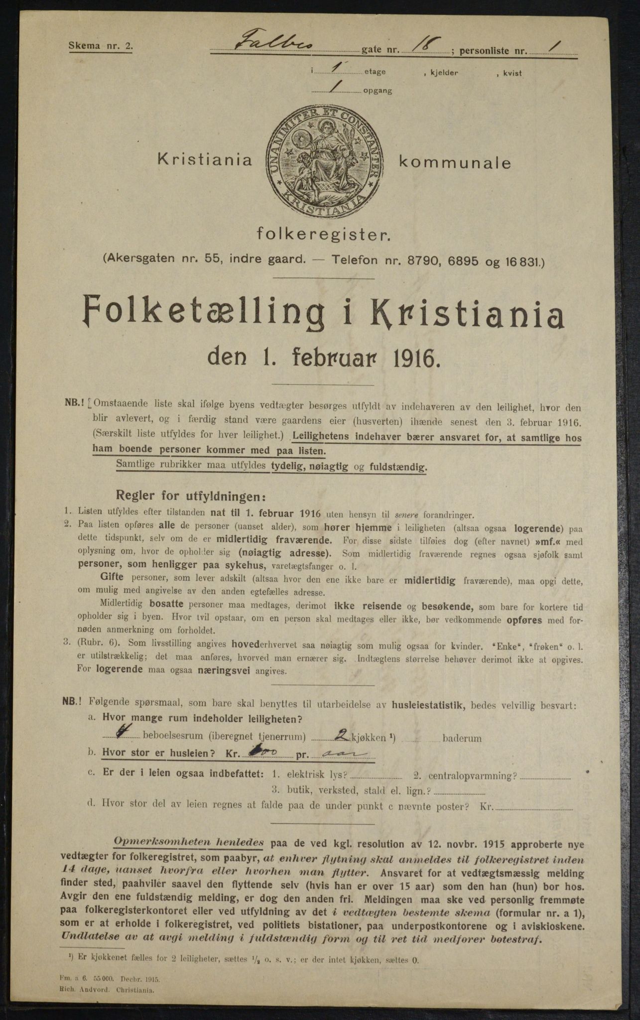 OBA, Municipal Census 1916 for Kristiania, 1916, p. 23627