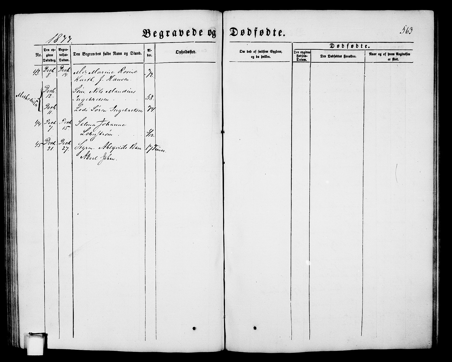 Porsgrunn kirkebøker , SAKO/A-104/G/Gb/L0004: Parish register (copy) no. II 4, 1853-1882, p. 563