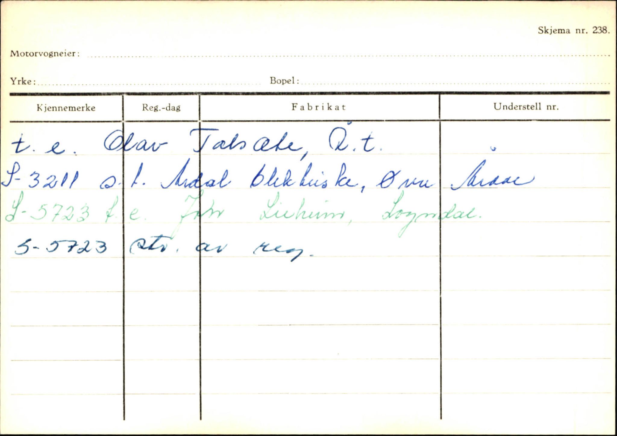 Statens vegvesen, Sogn og Fjordane vegkontor, SAB/A-5301/4/F/L0125: Eigarregister Sogndal V-Å. Aurland A-Å. Fjaler A-N, 1945-1975, p. 193