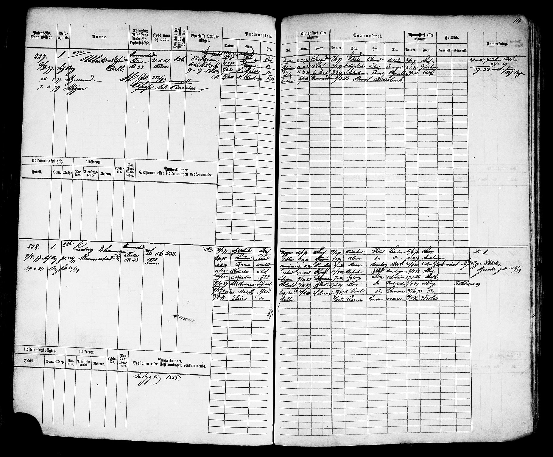 Sarpsborg mønstringskontor, SAO/A-10569c/F/Fc/Fcb/L0003: Hovedrulle, 1860-1881, p. 119