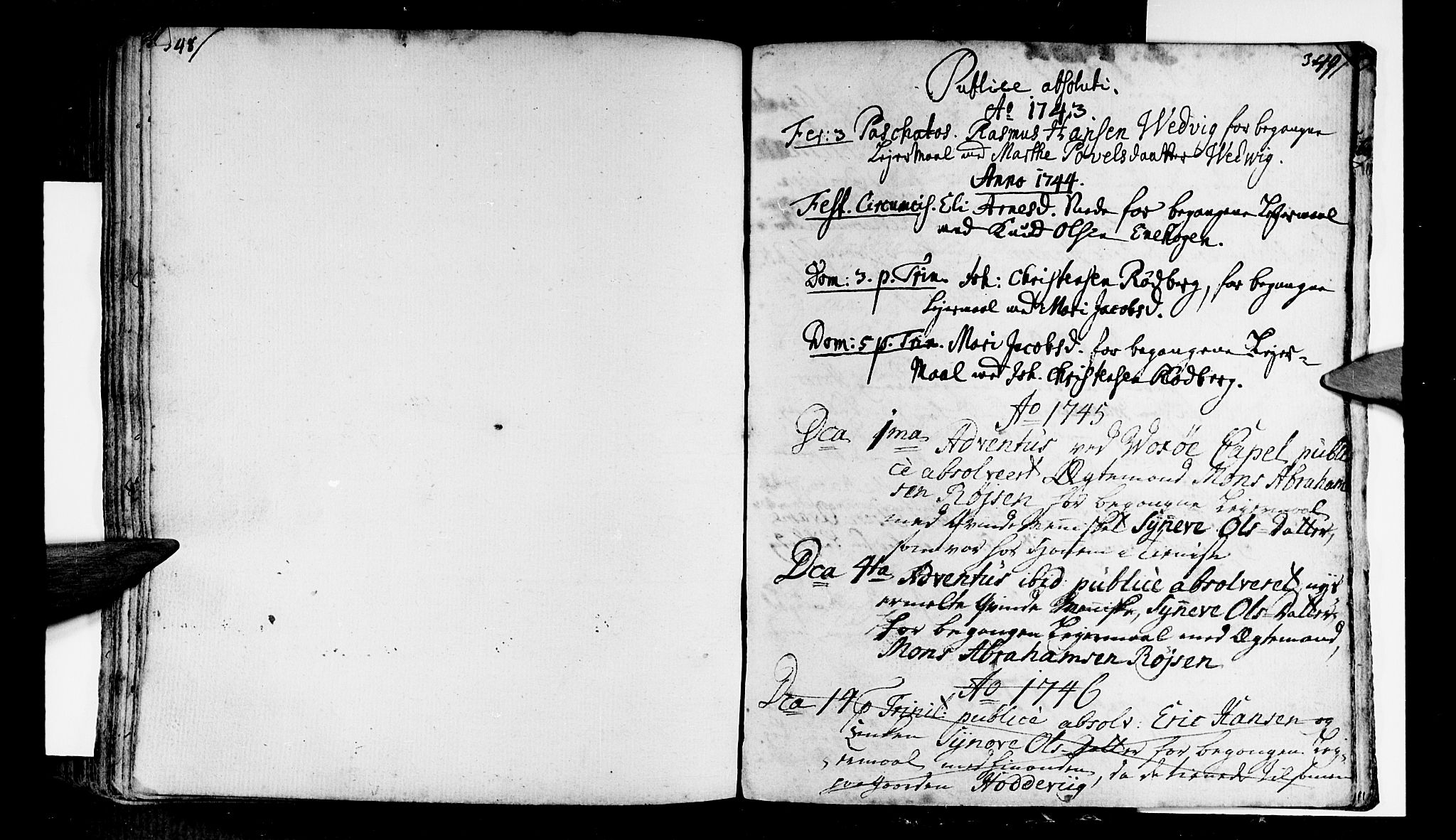 Selje sokneprestembete, SAB/A-99938/H/Ha/Haa/Haaa: Parish register (official) no. A 4, 1743-1759, p. 348-349
