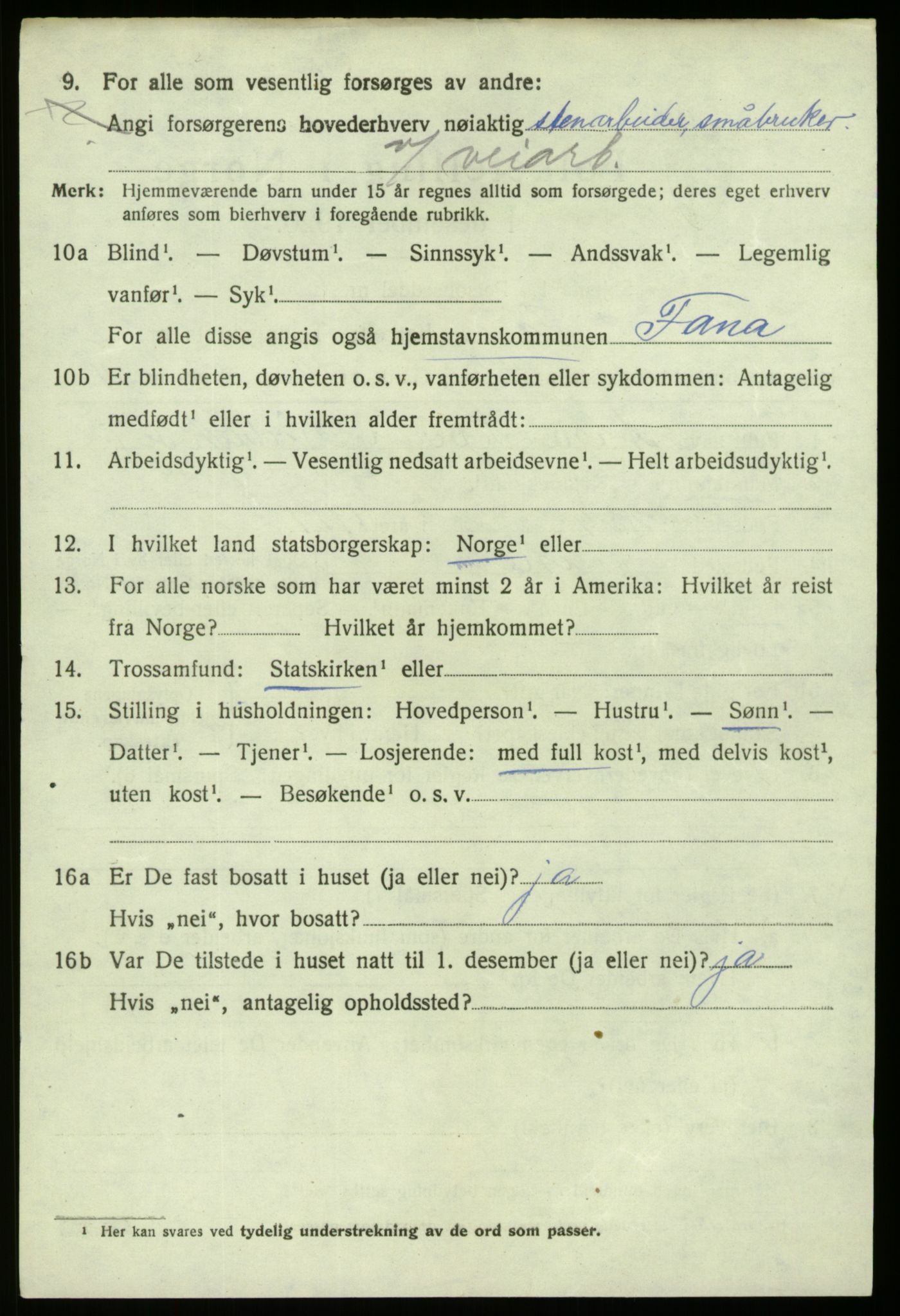 SAB, 1920 census for Fana, 1920, p. 26284