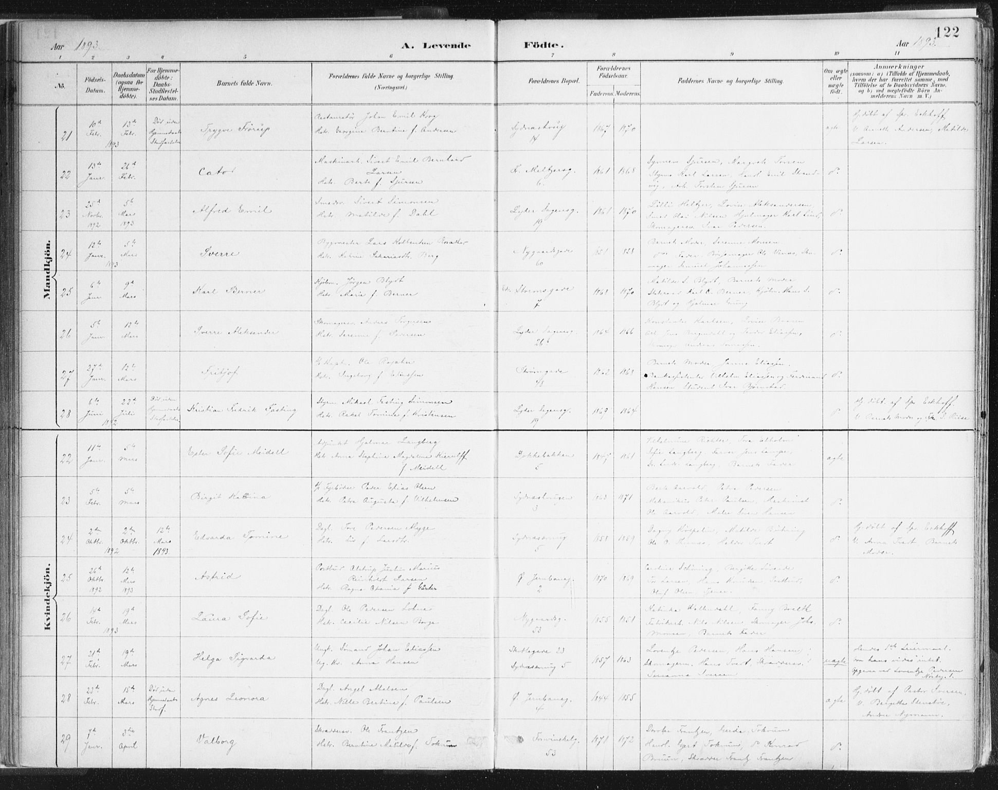 Johanneskirken sokneprestembete, AV/SAB-A-76001/H/Haa/L0001: Parish register (official) no. A 1, 1885-1900, p. 122