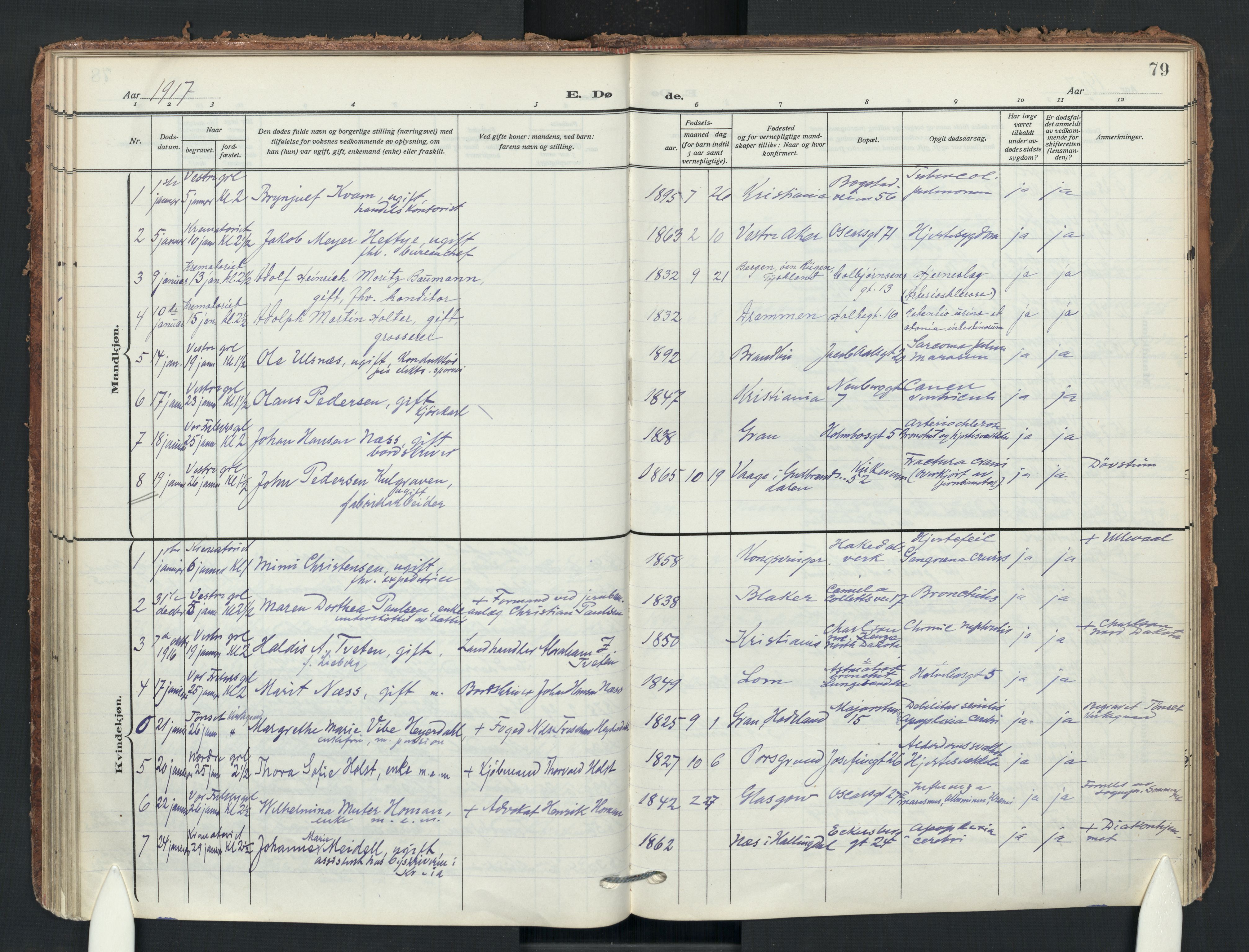 Uranienborg prestekontor Kirkebøker, AV/SAO-A-10877/F/Fa/L0011: Parish register (official) no. 11, 1909-1926, p. 79